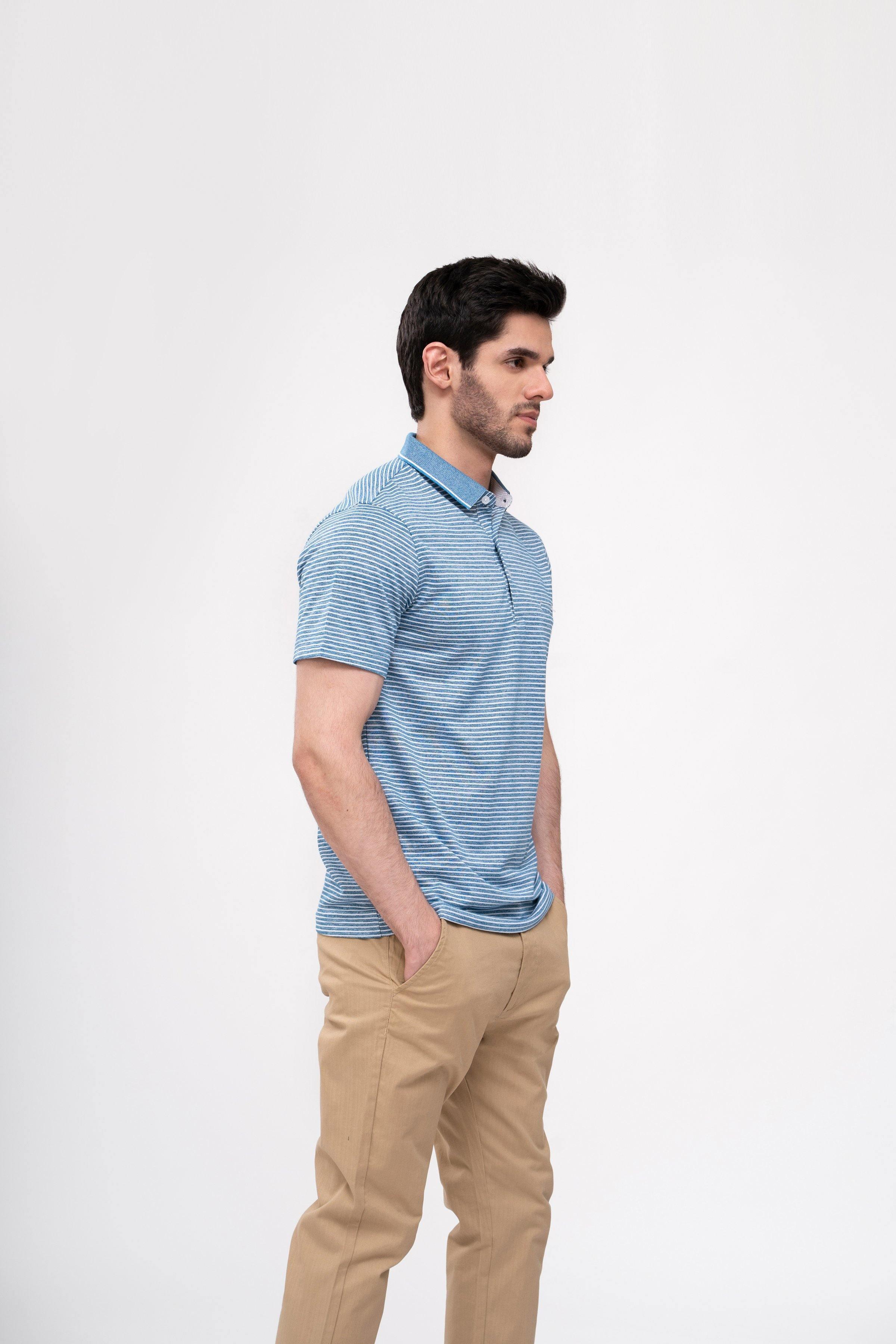 POLO SHIRT BLUE at Charcoal Clothing