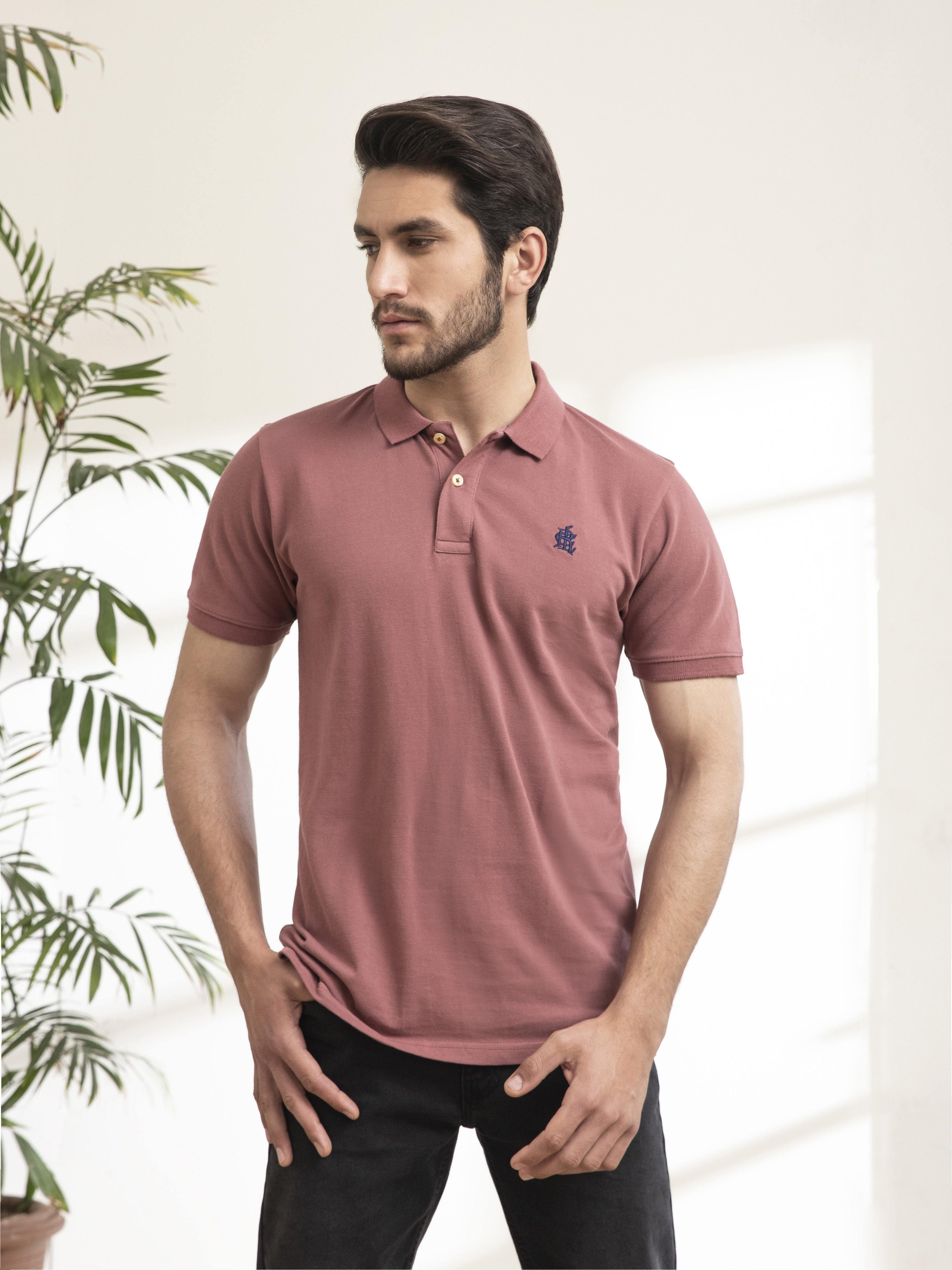 POLO SHIRT CORAL at Charcoal Clothing
