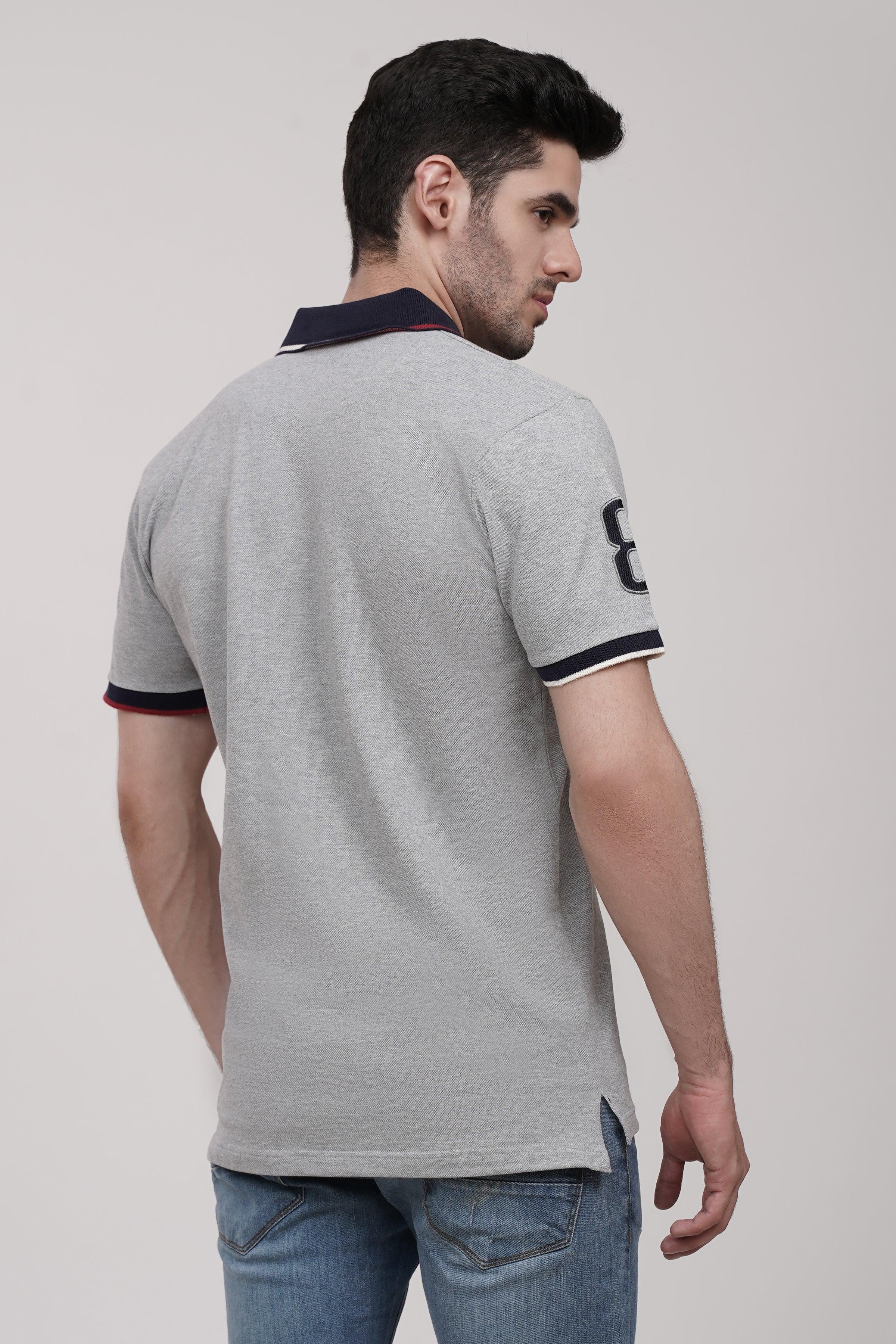 POLO SHIRT GREY at Charcoal Clothing