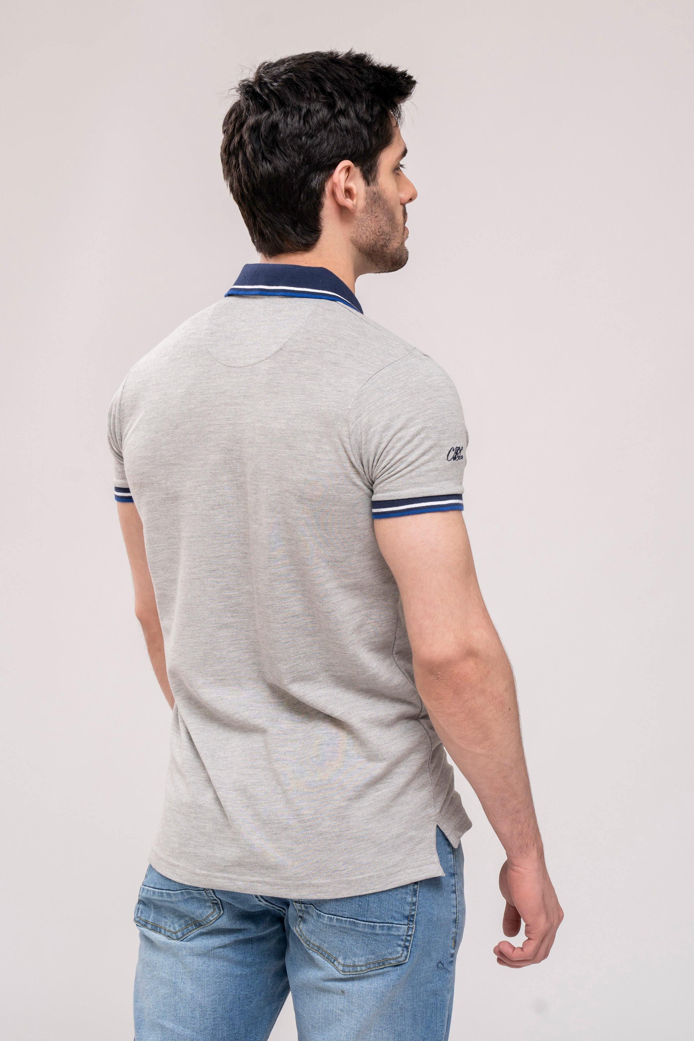 POLO SHIRT GREY at Charcoal Clothing