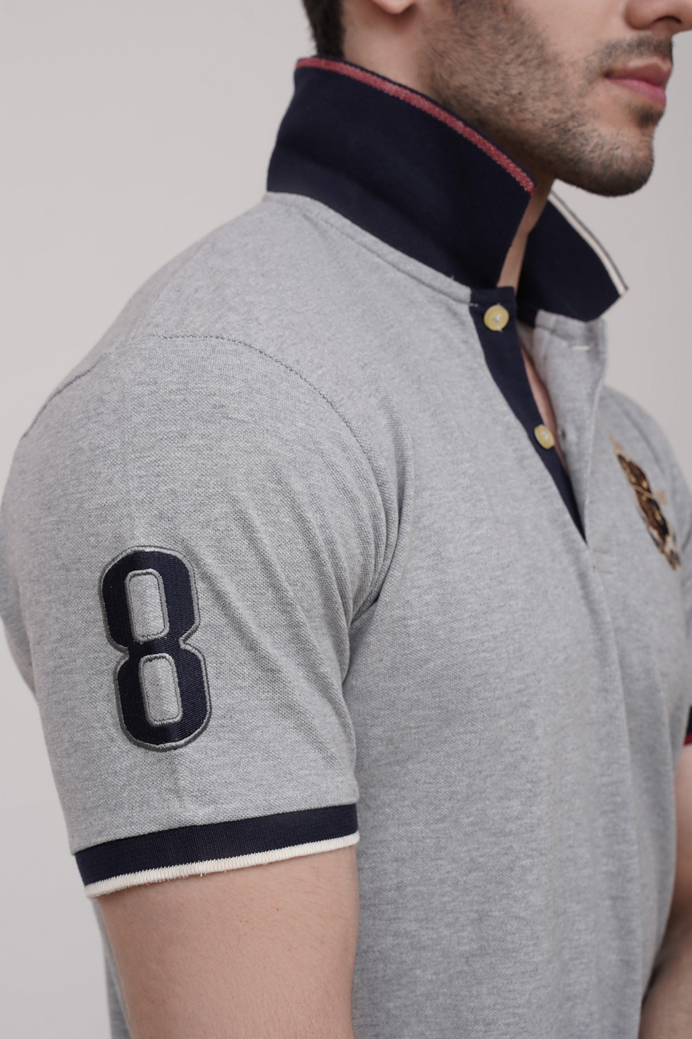 POLO SHIRT GREY at Charcoal Clothing