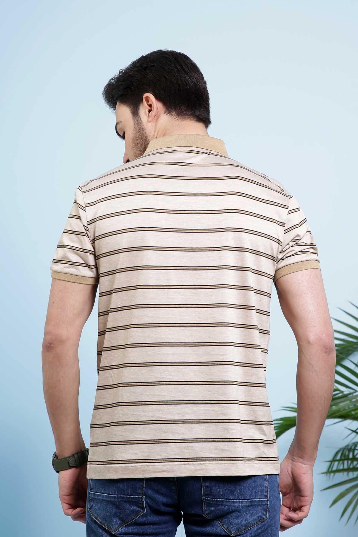 POLO SHIRT LIGHT BROWN at Charcoal Clothing