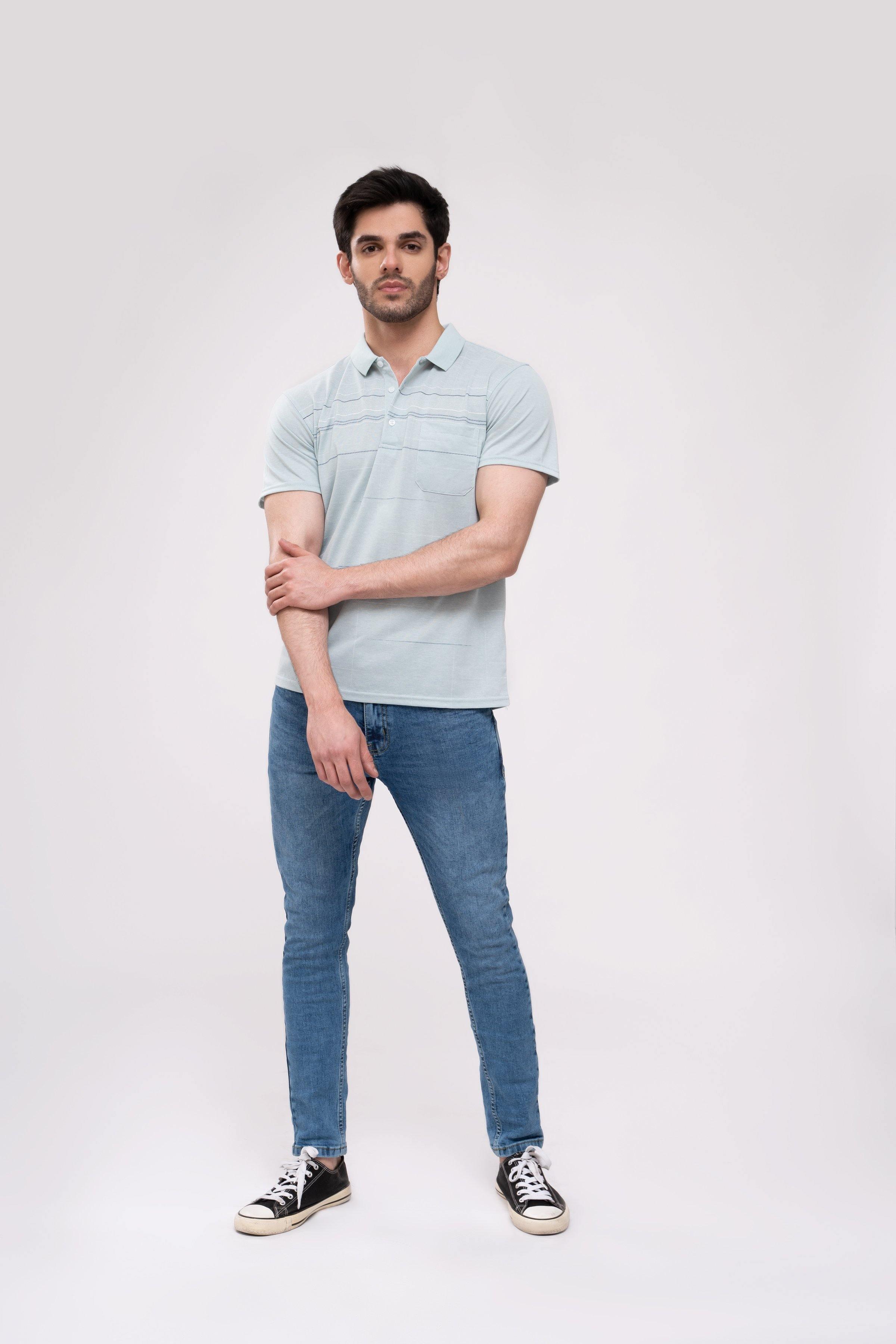 POLO SHIRT LIGHT GREEN at Charcoal Clothing
