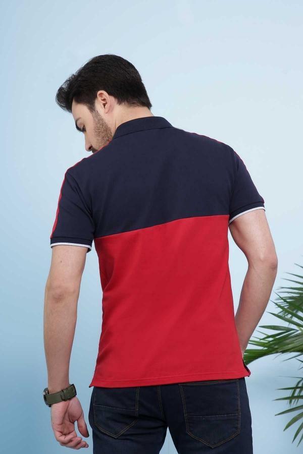 POLO SHIRT MAROON NAVY at Charcoal Clothing