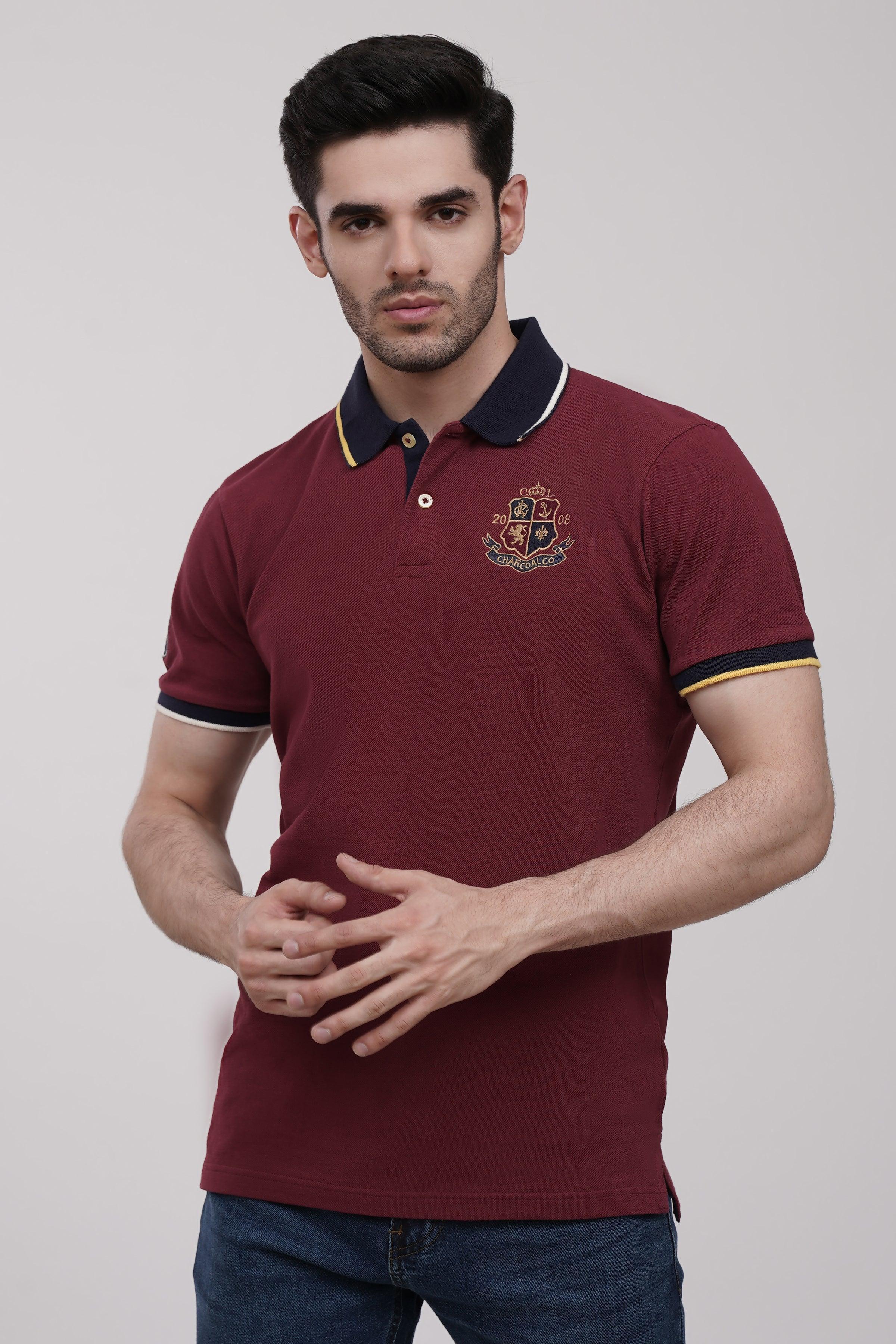 POLO SHIRT MAROON at Charcoal Clothing