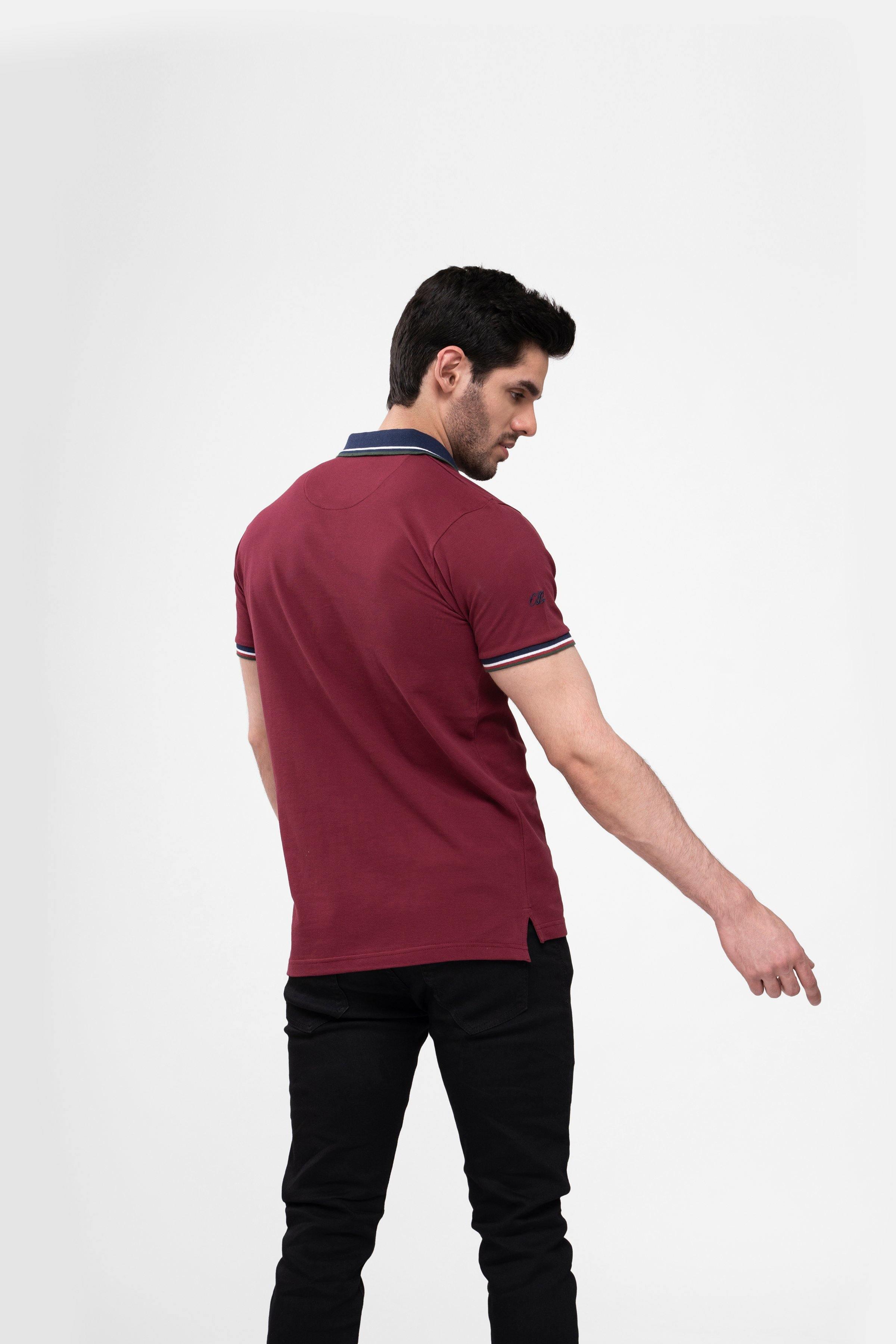 POLO SHIRT MAROON at Charcoal Clothing