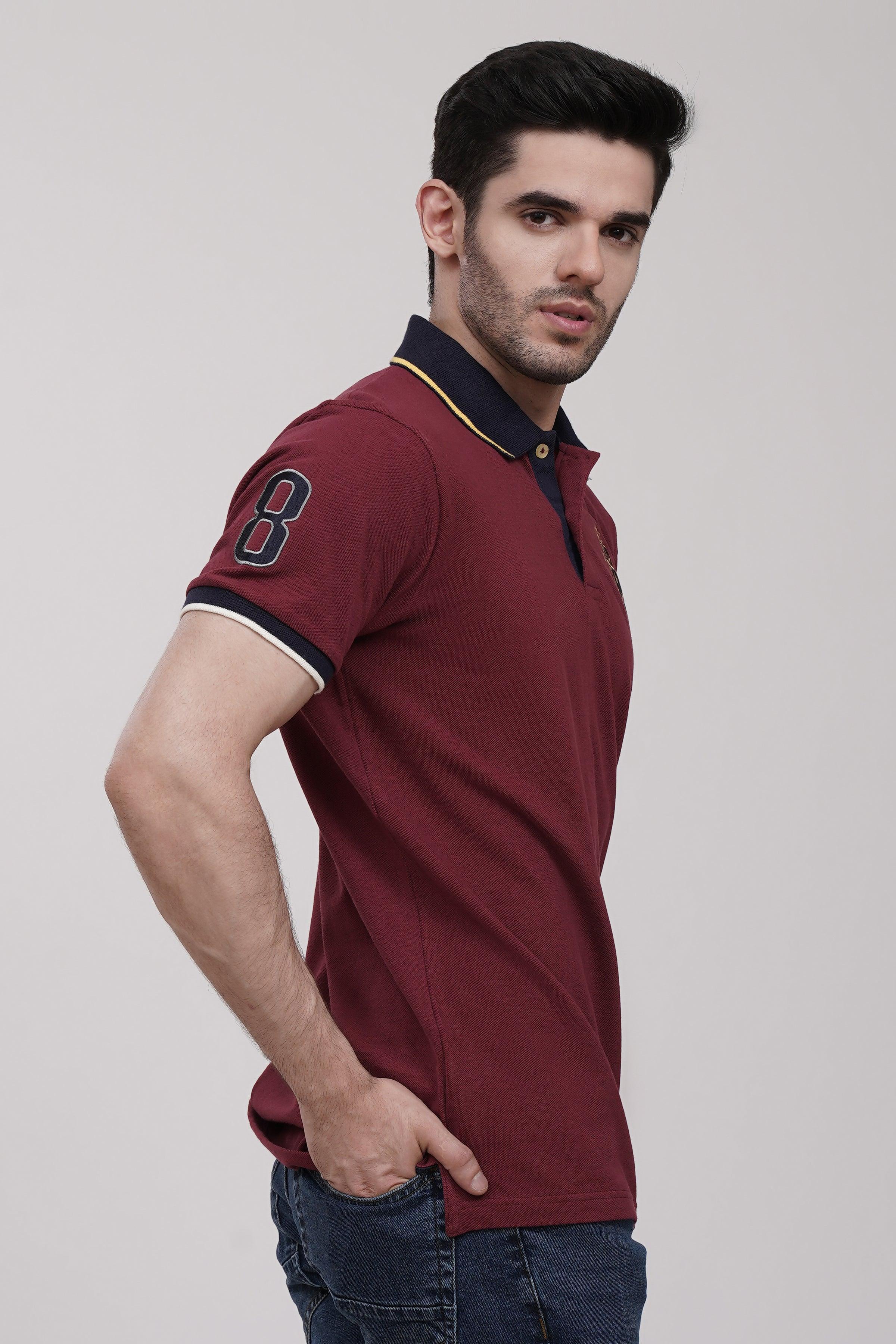 POLO SHIRT MAROON at Charcoal Clothing