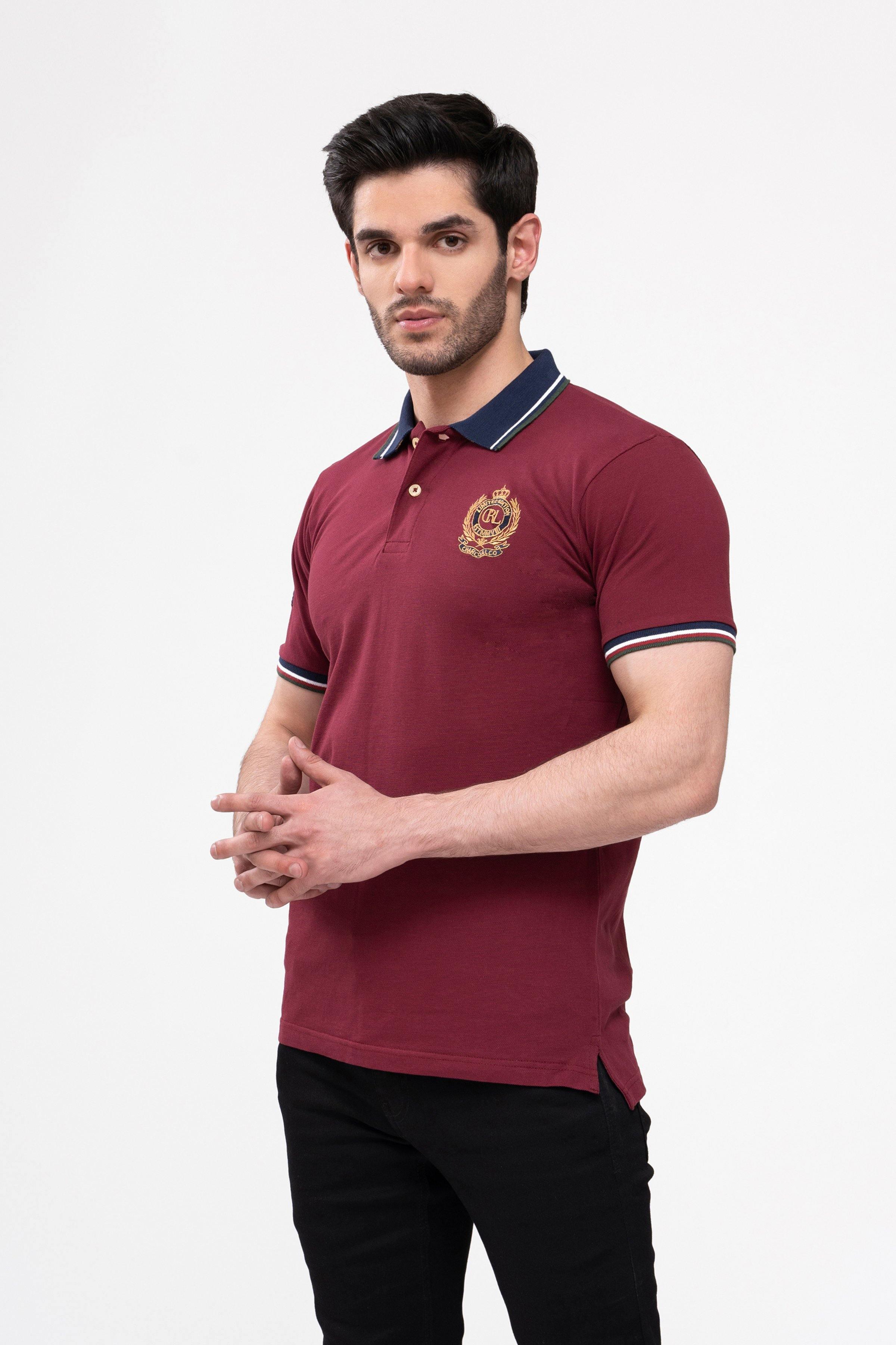 POLO SHIRT MAROON at Charcoal Clothing