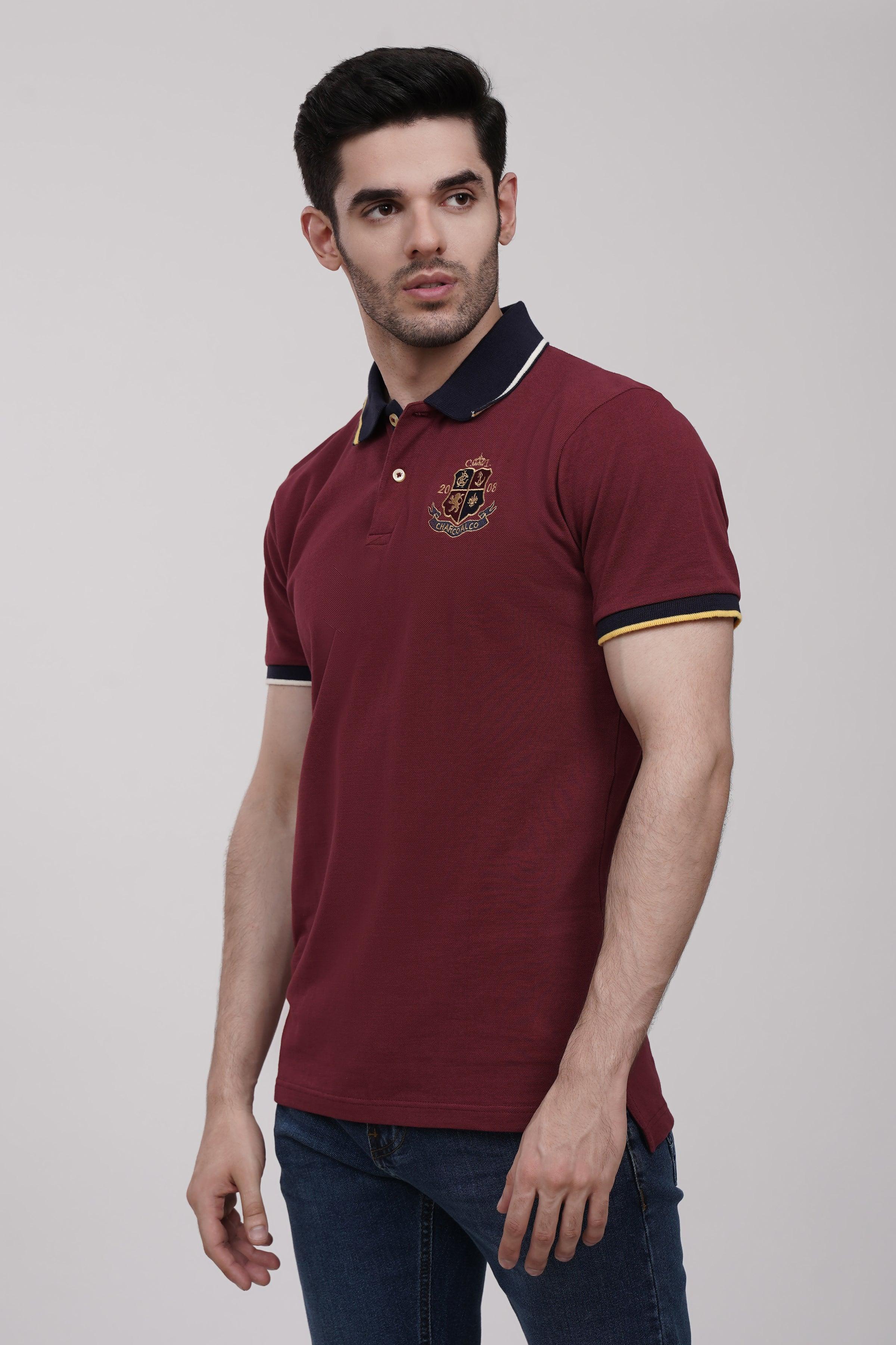 POLO SHIRT MAROON at Charcoal Clothing