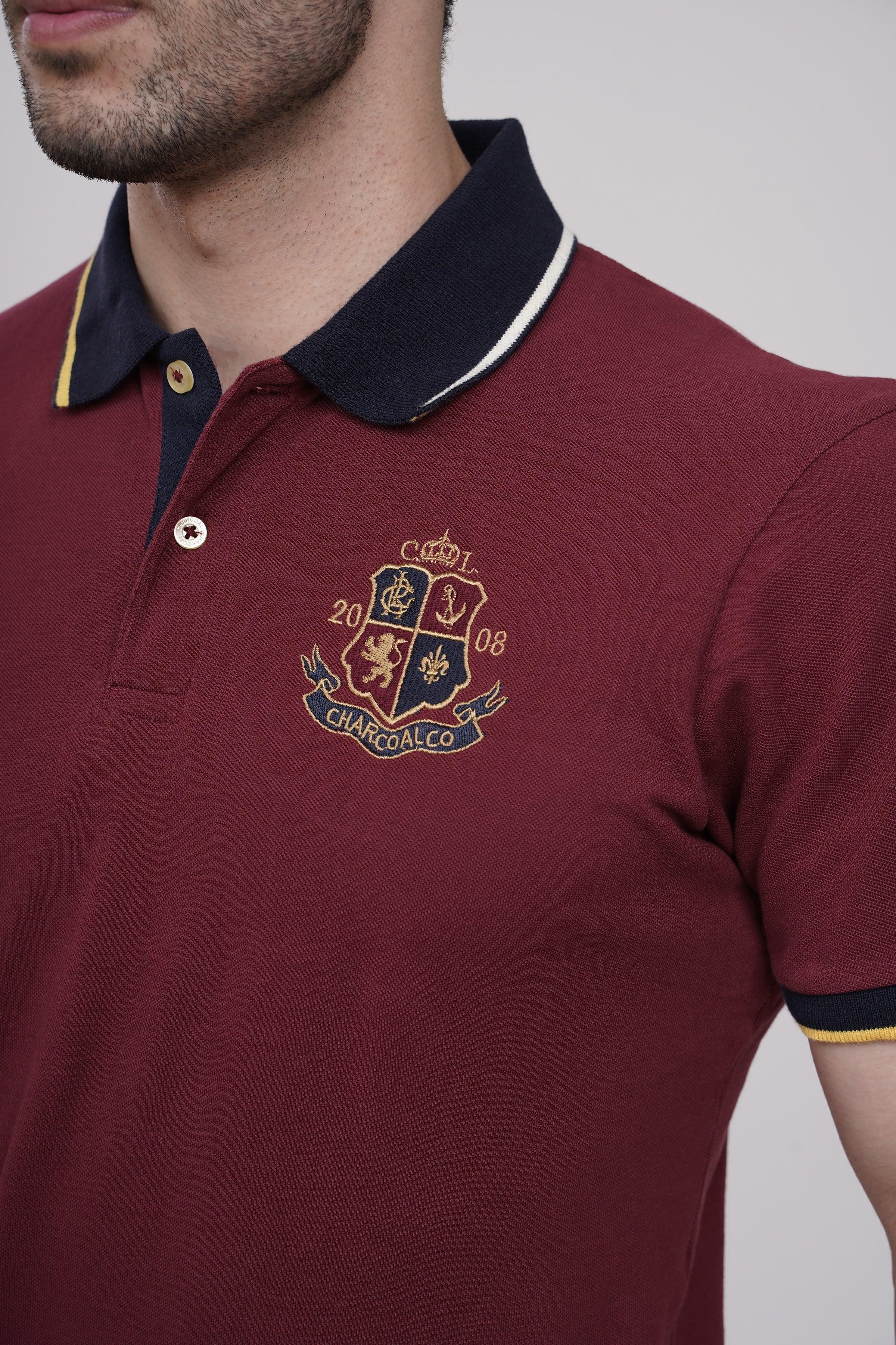 POLO SHIRT MAROON at Charcoal Clothing