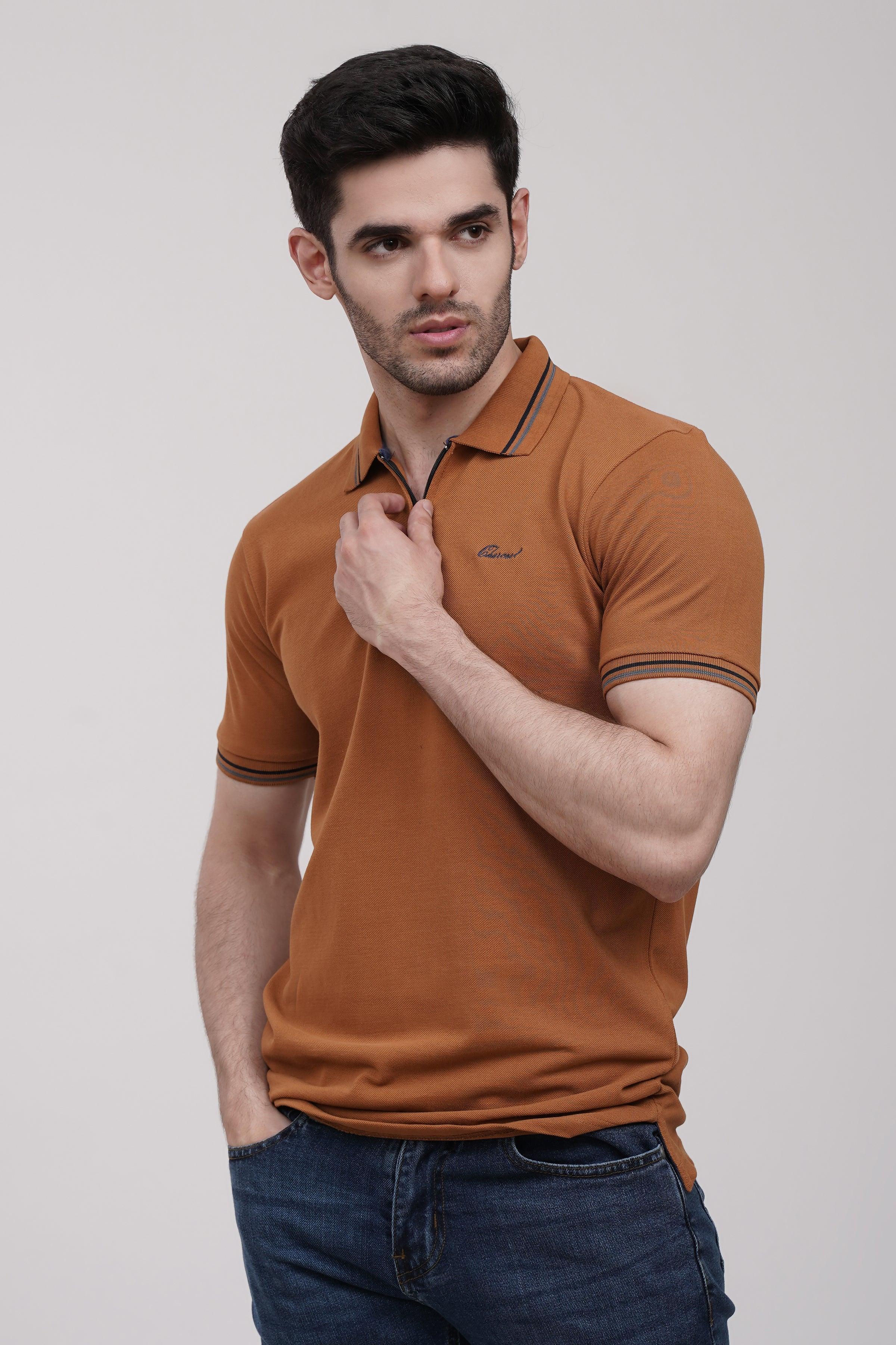 POLO SHIRT MUSTARD at Charcoal Clothing