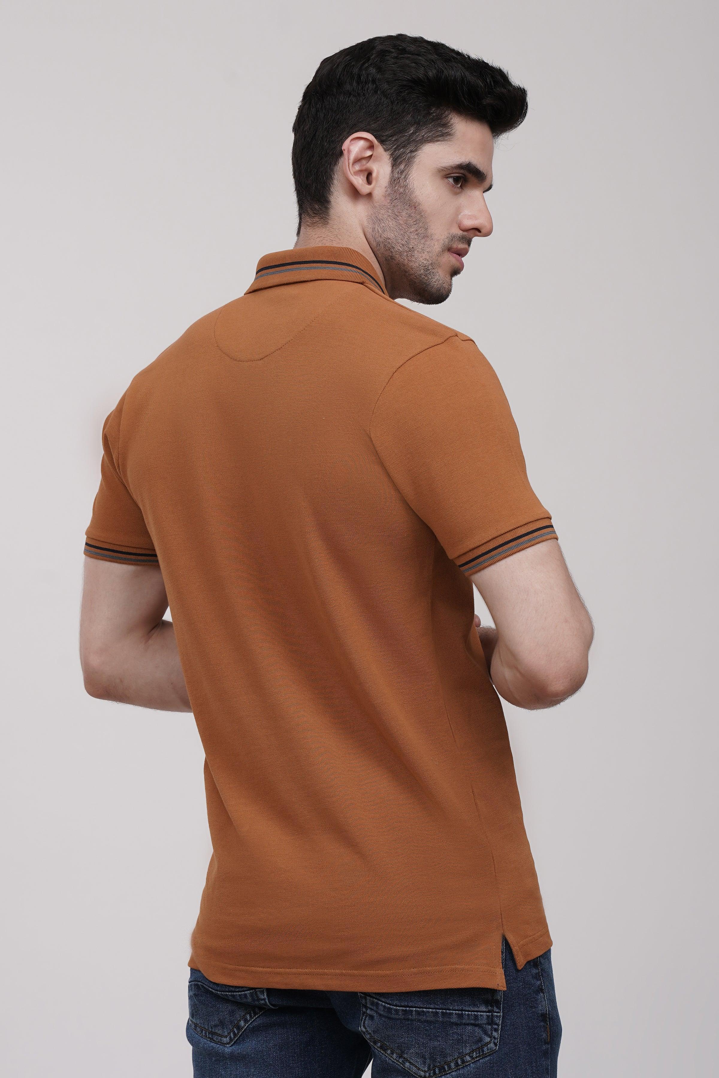 POLO SHIRT MUSTARD at Charcoal Clothing