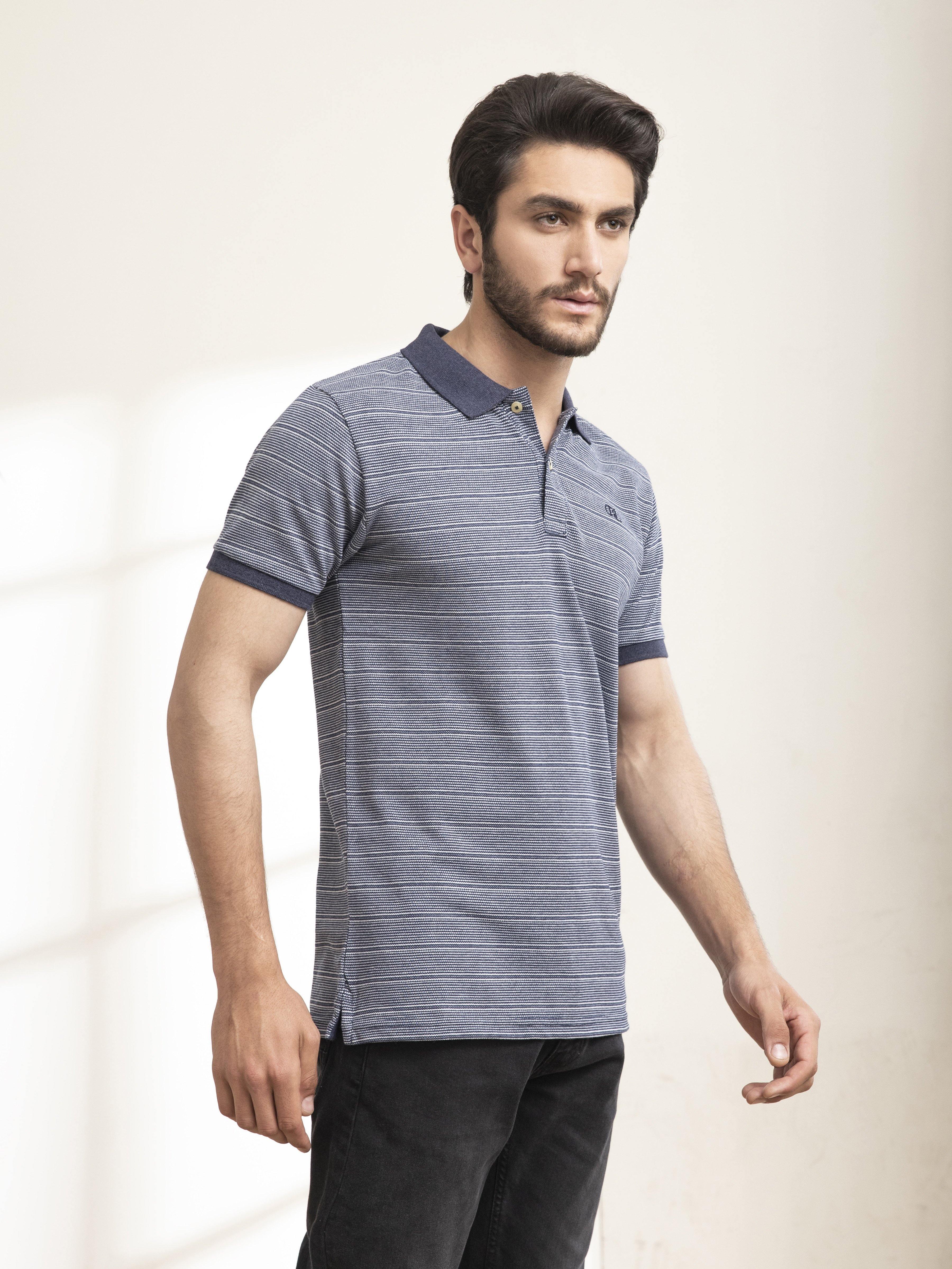 POLO SHIRT NAVY WHITE at Charcoal Clothing