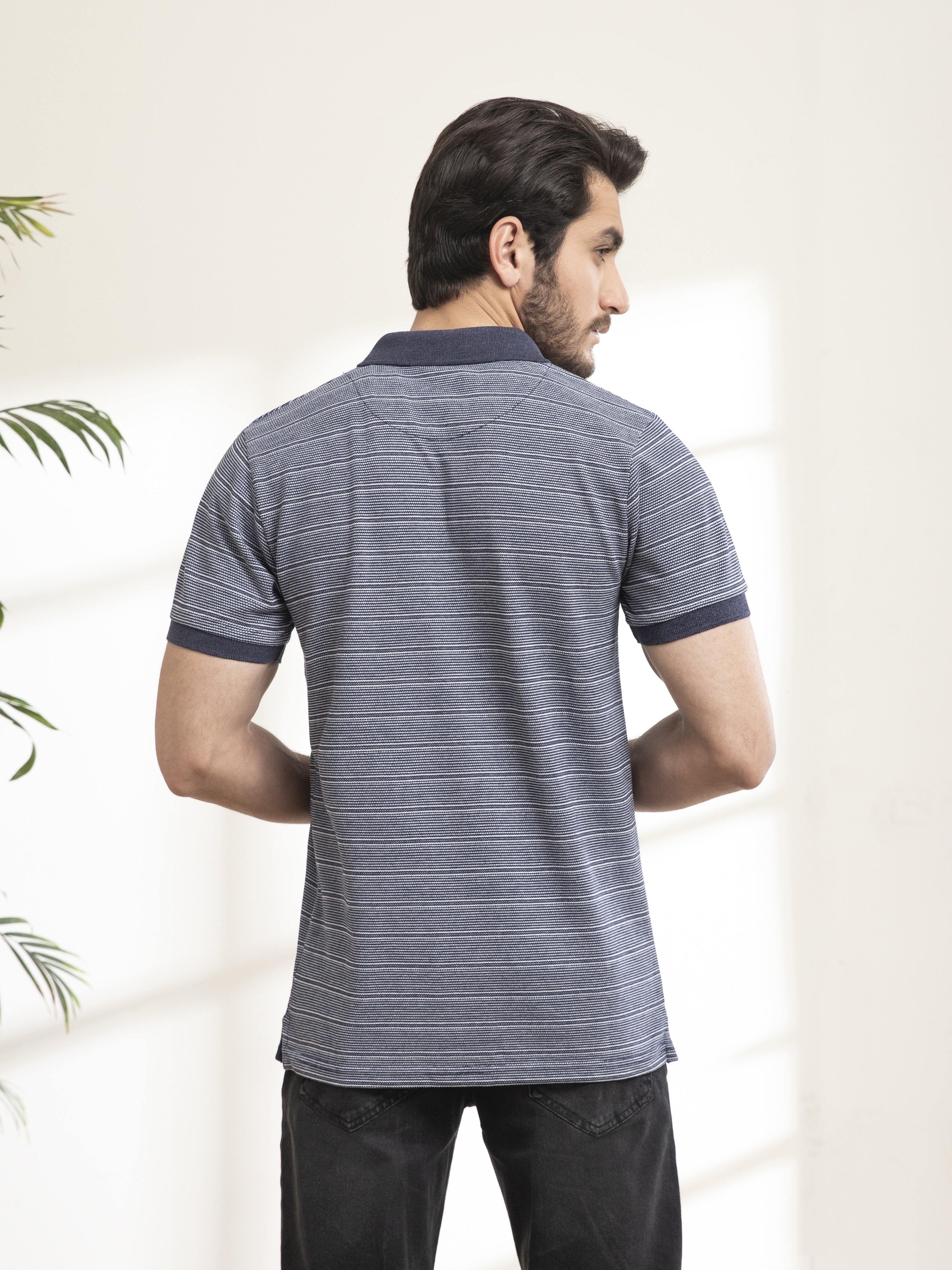 POLO SHIRT NAVY WHITE at Charcoal Clothing
