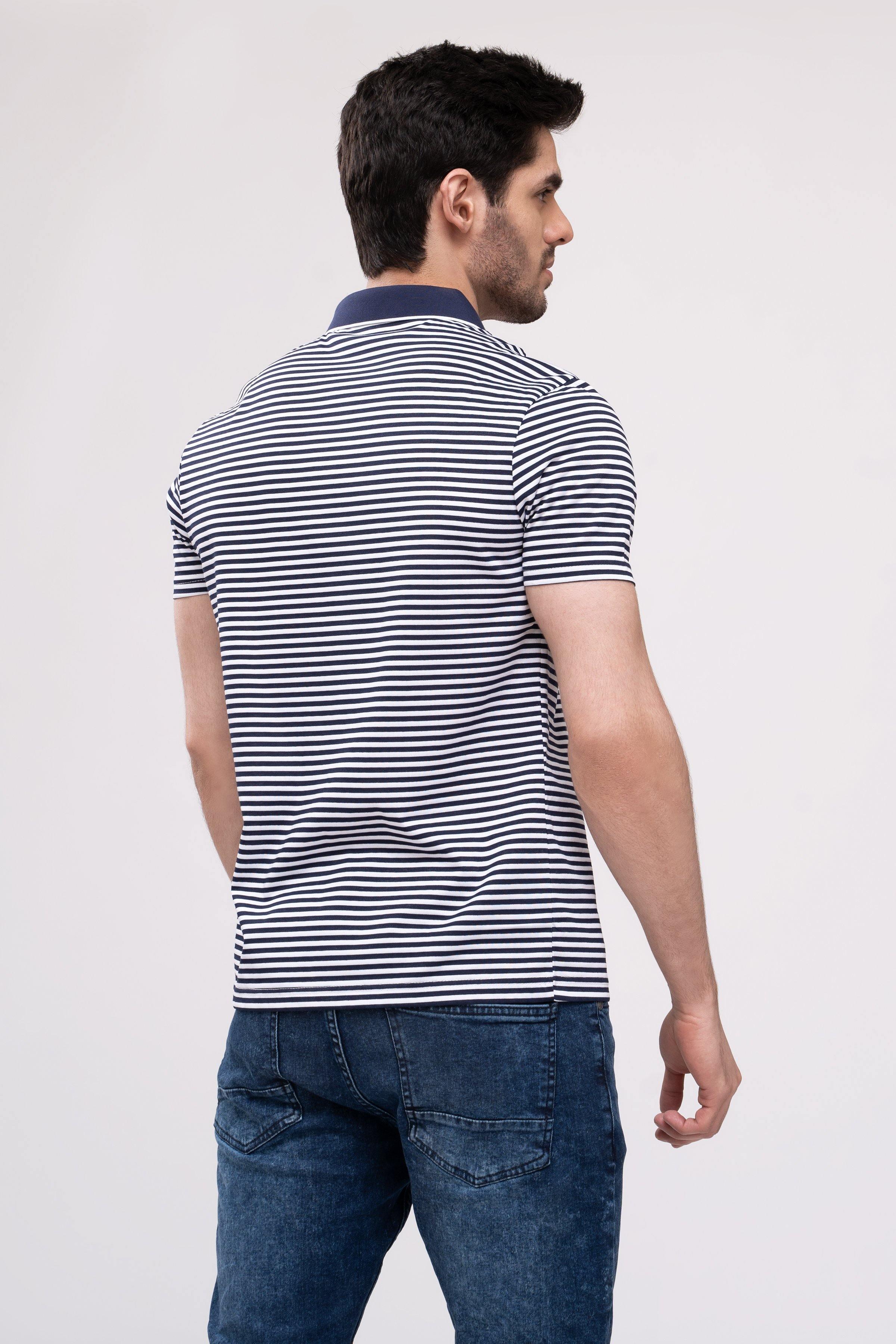 POLO SHIRT NAVY WHITE at Charcoal Clothing