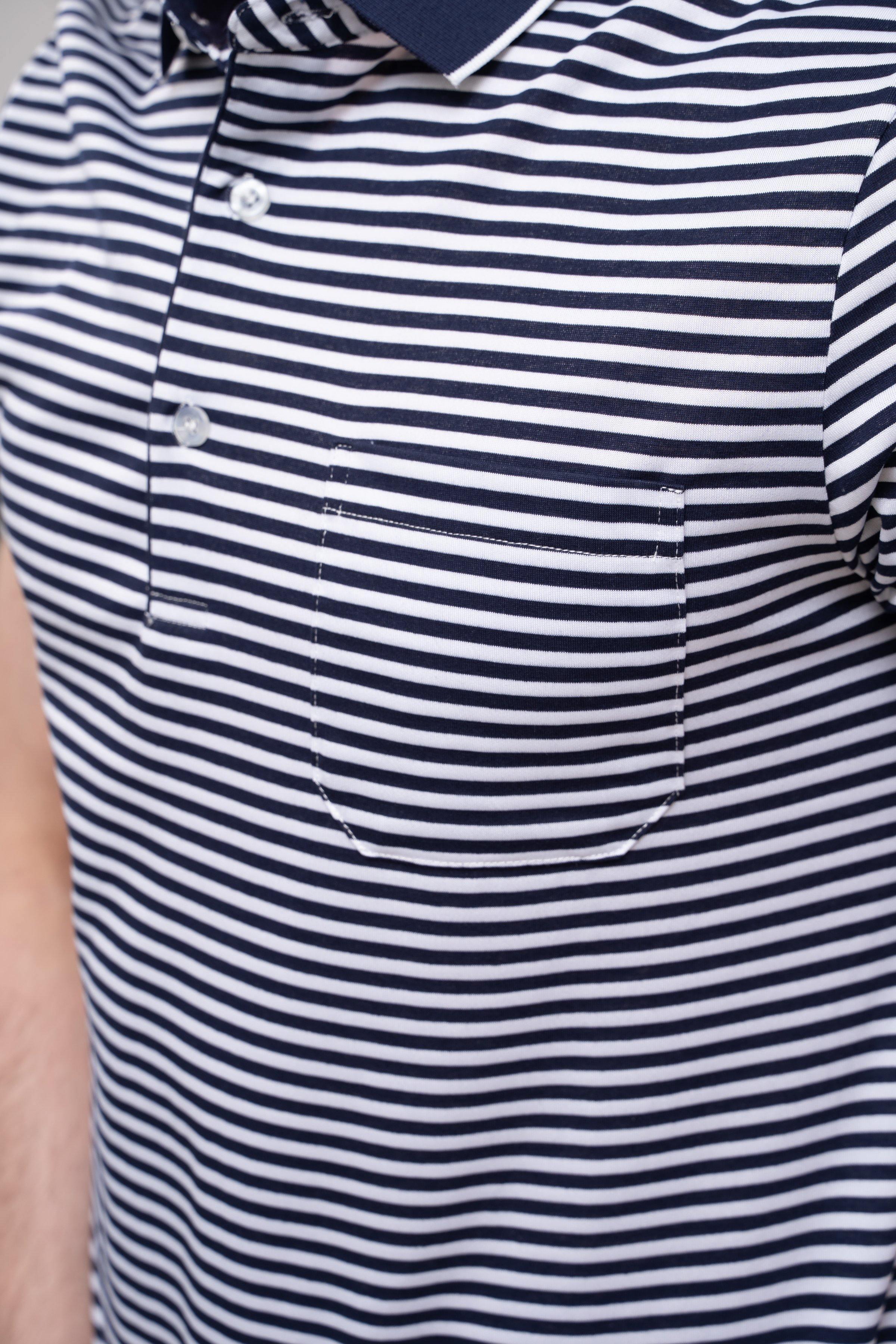 POLO SHIRT NAVY WHITE at Charcoal Clothing