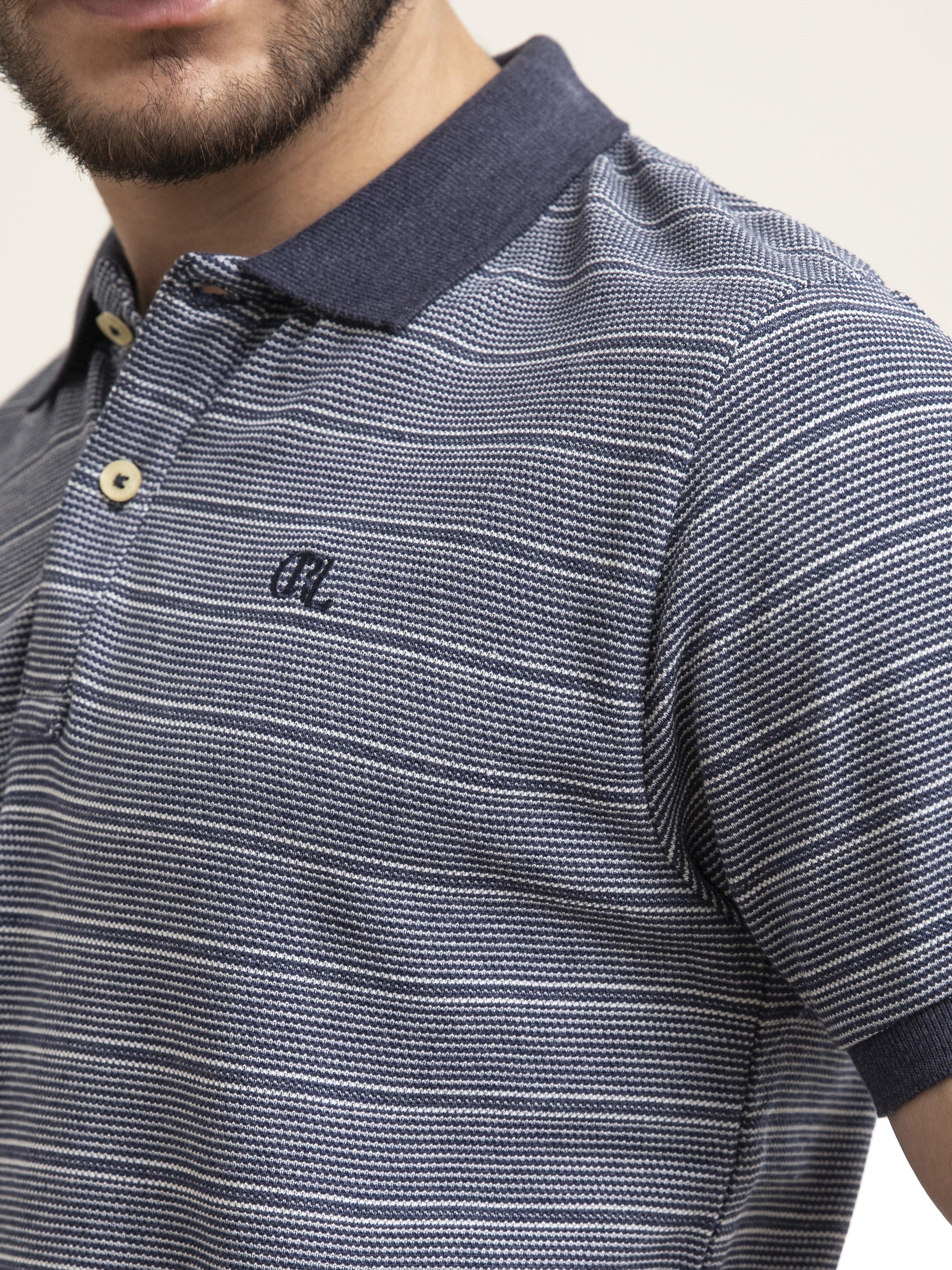 POLO SHIRT NAVY WHITE at Charcoal Clothing