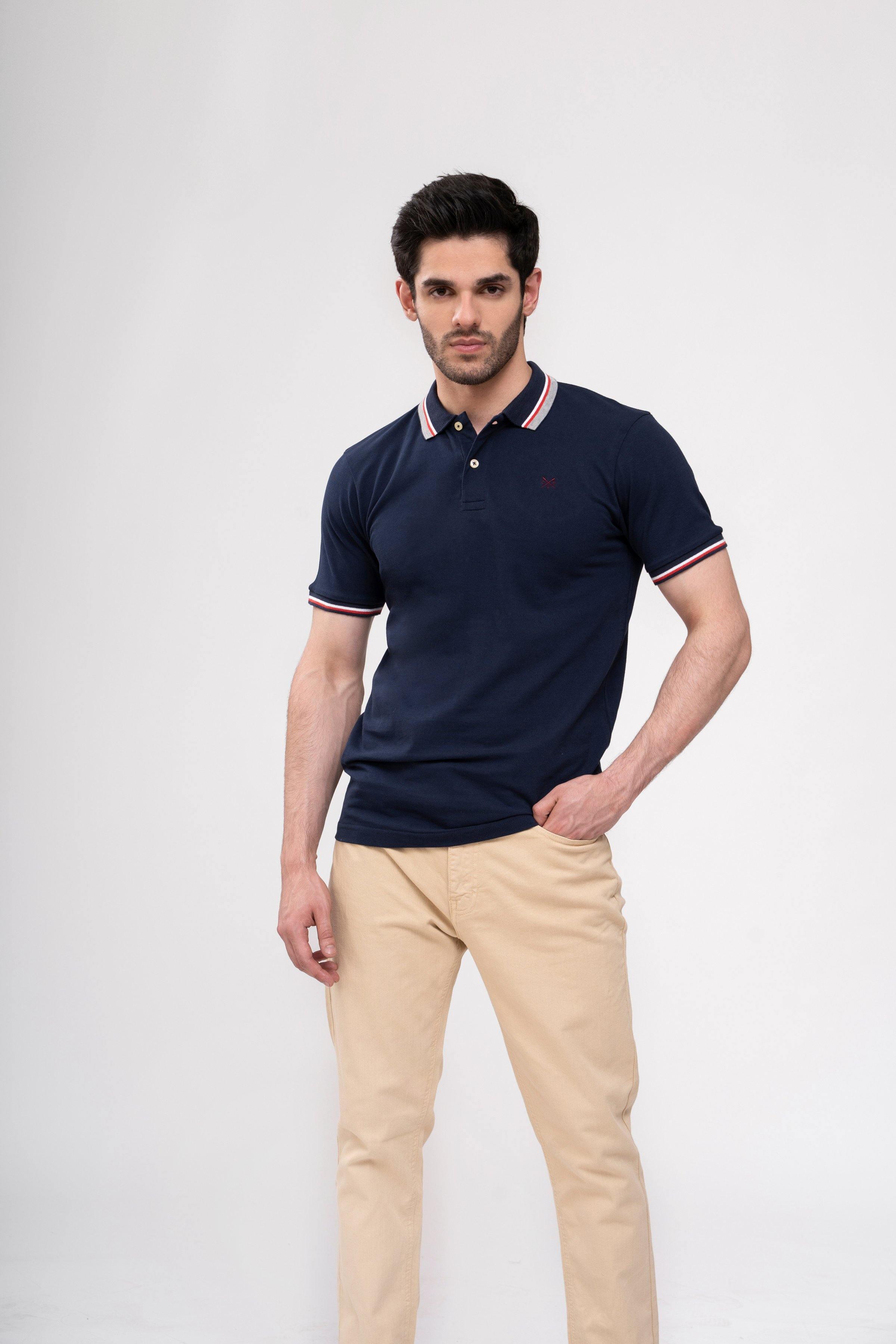 POLO SHIRT NAVY at Charcoal Clothing