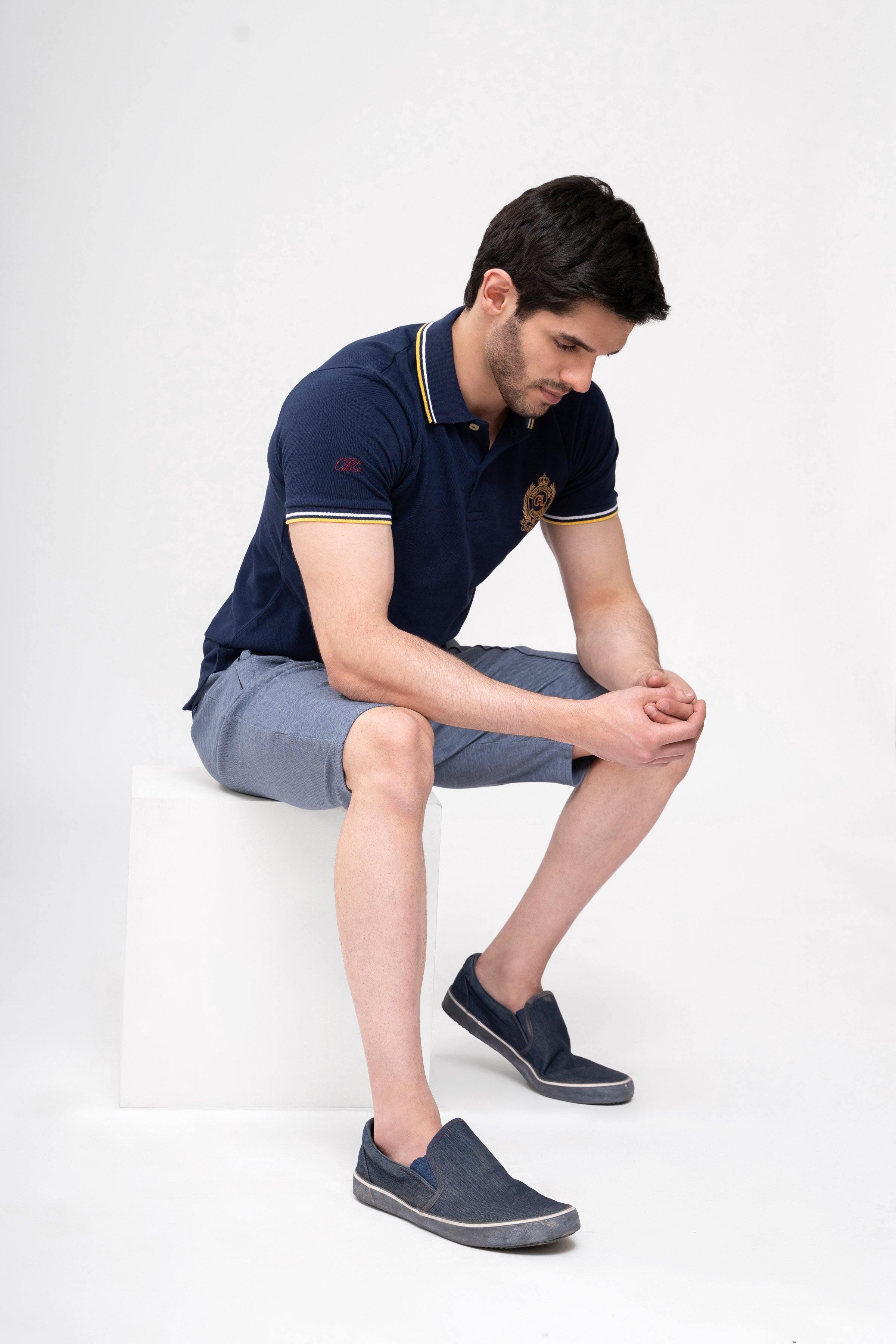 POLO SHIRT NAVY at Charcoal Clothing
