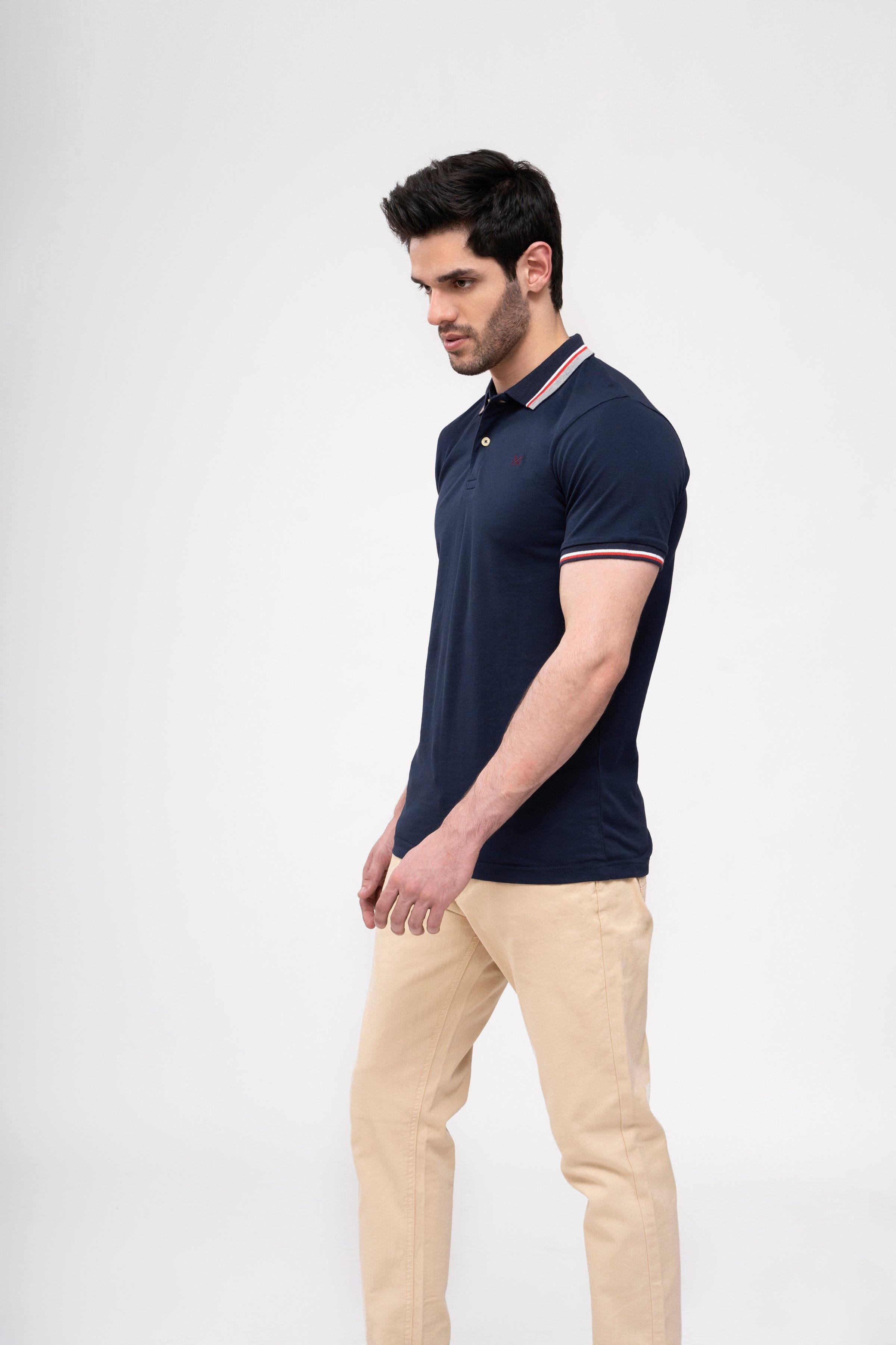 POLO SHIRT NAVY at Charcoal Clothing