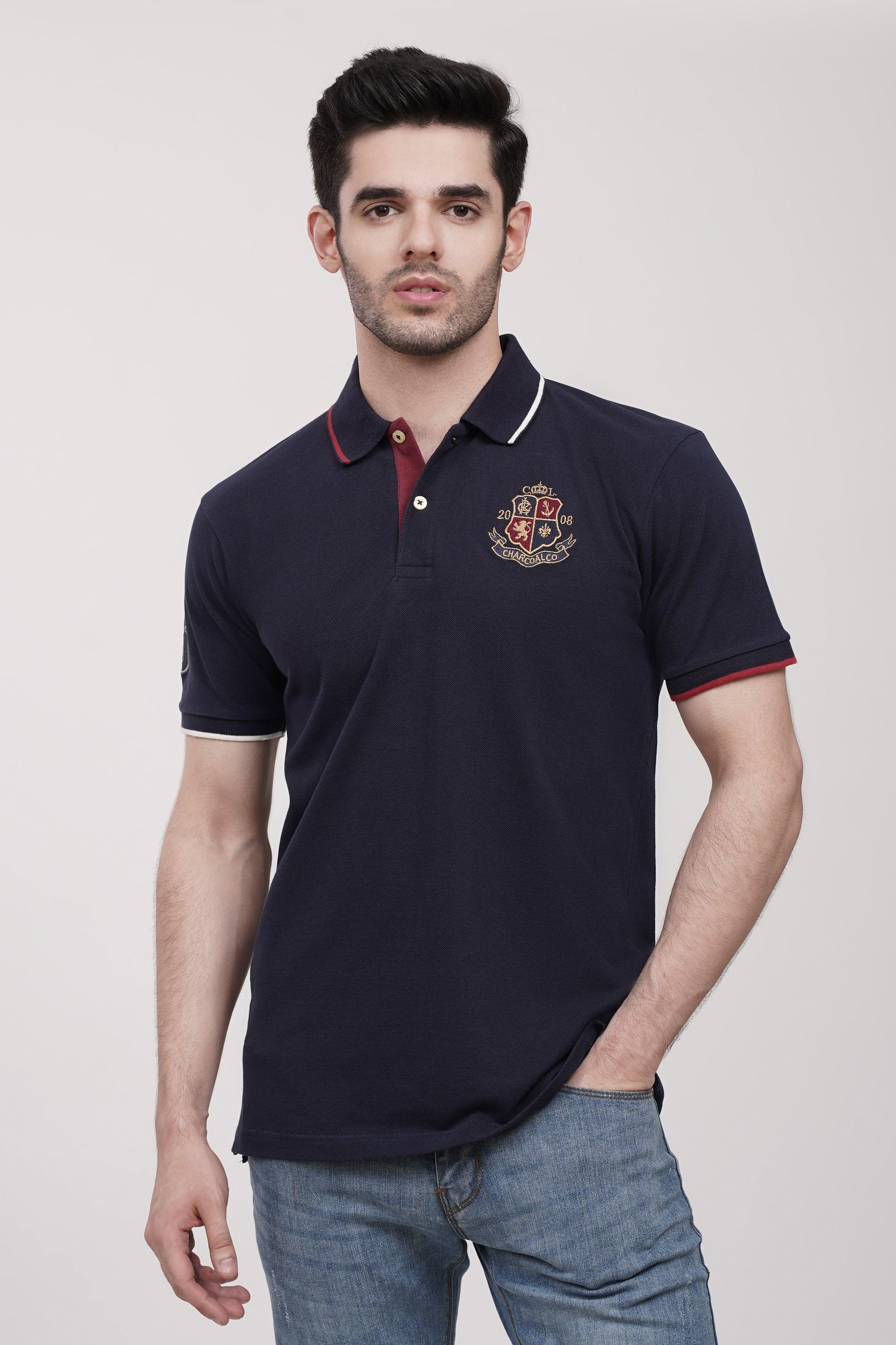 POLO SHIRT NAVY at Charcoal Clothing