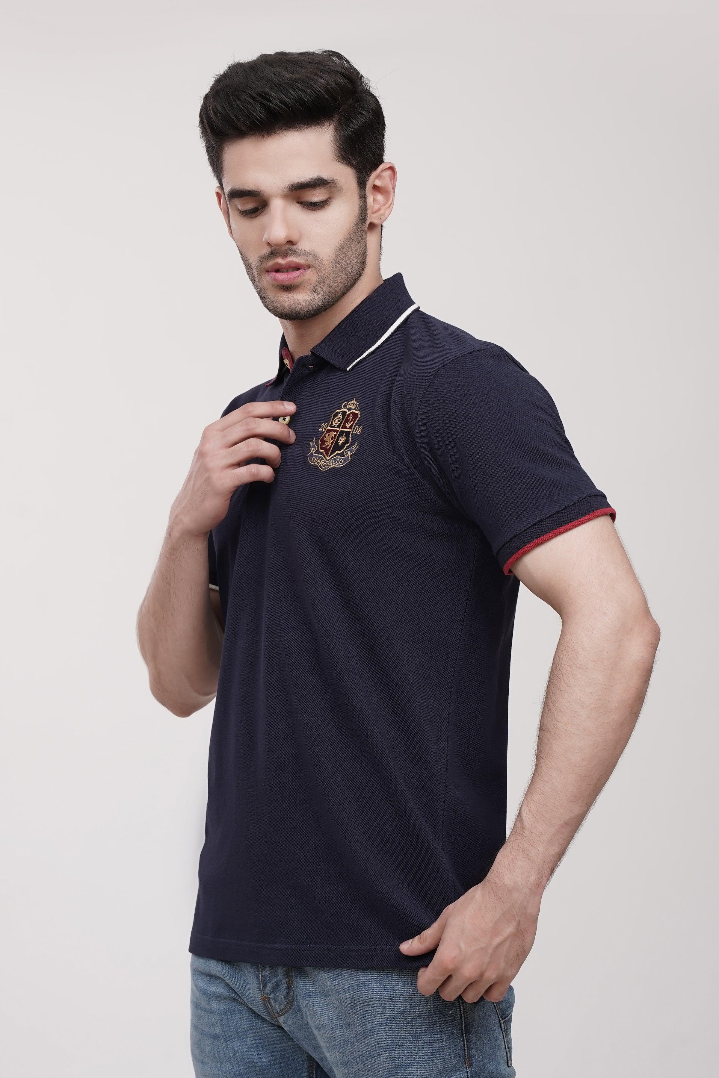 POLO SHIRT NAVY at Charcoal Clothing