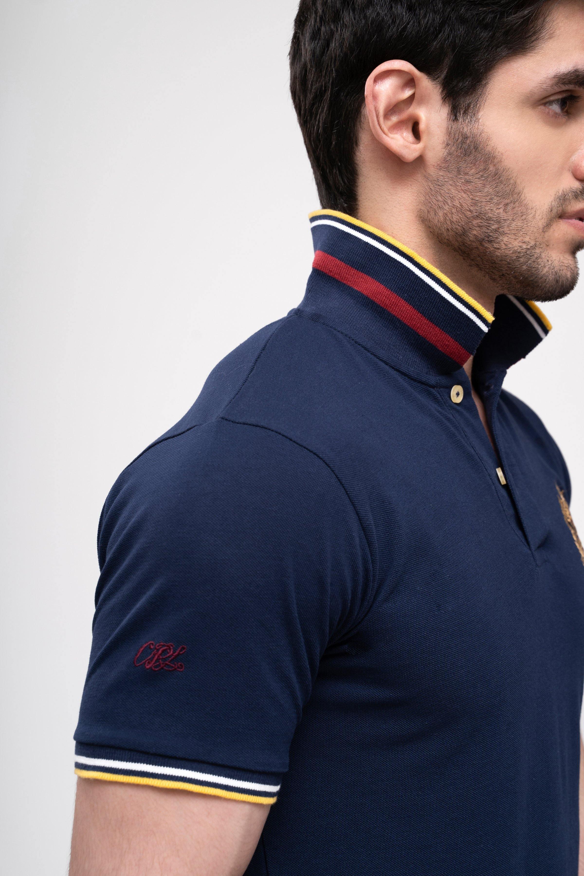 POLO SHIRT NAVY at Charcoal Clothing