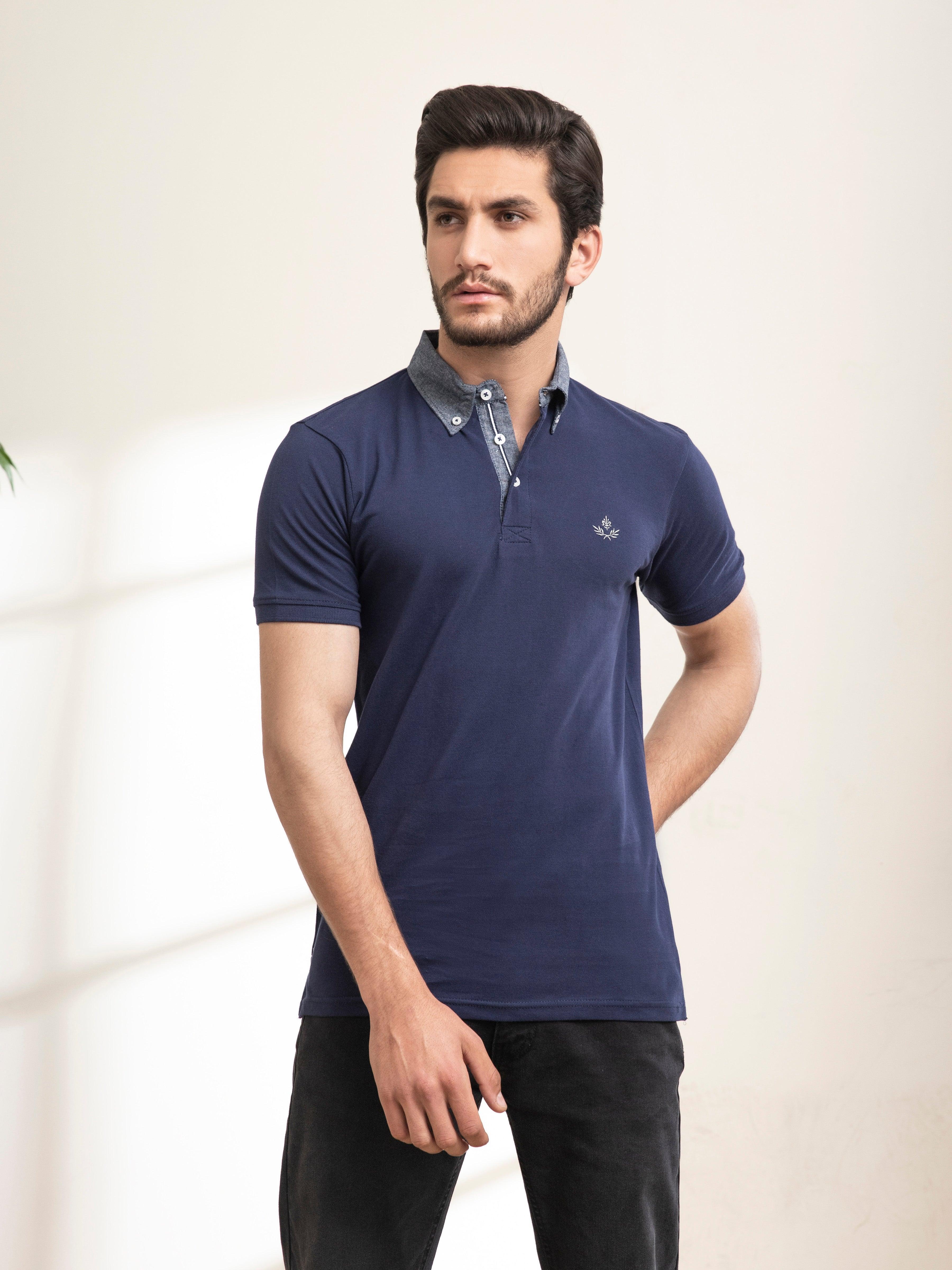 POLO SHIRT NAVY at Charcoal Clothing