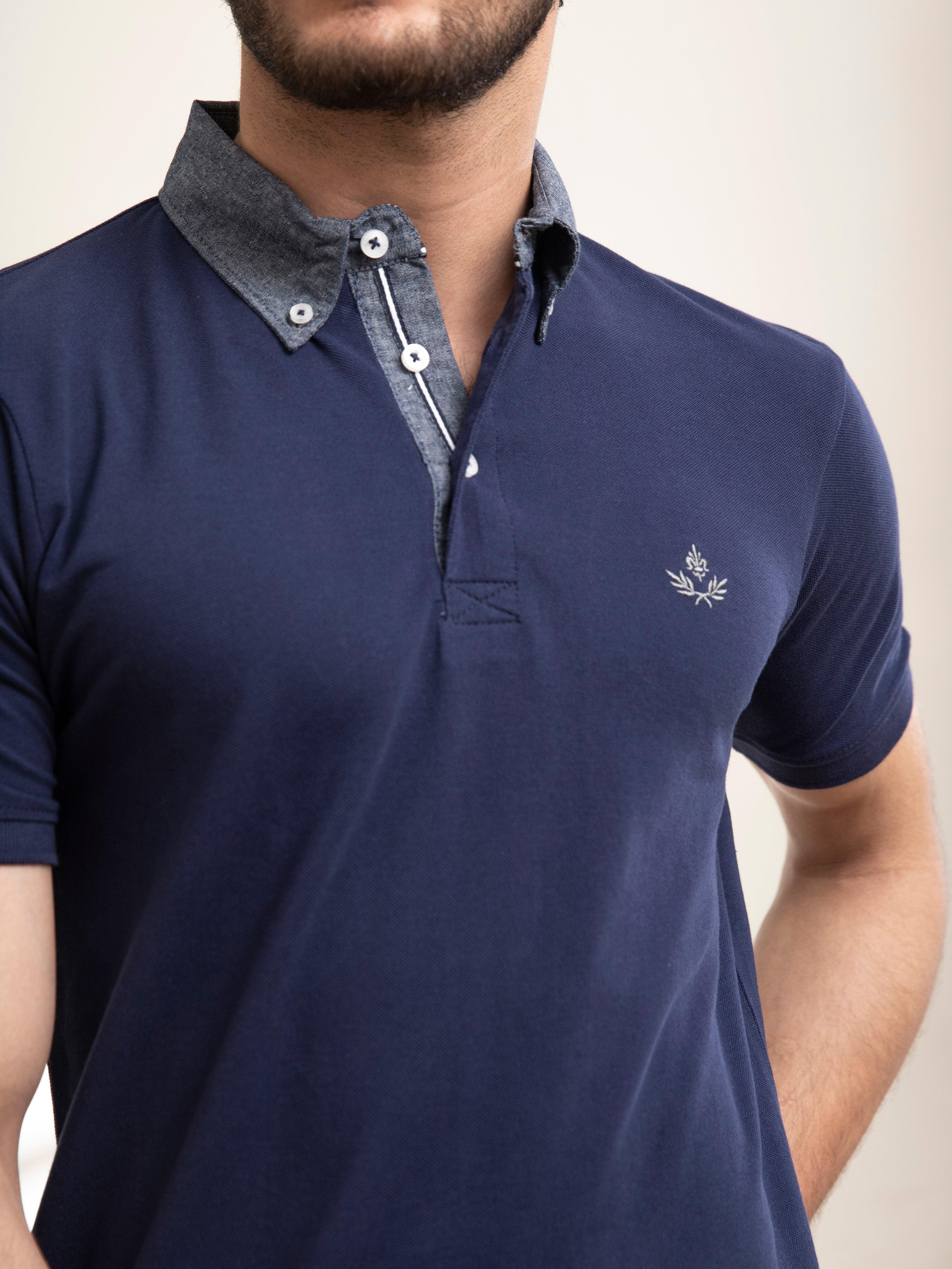 POLO SHIRT NAVY at Charcoal Clothing