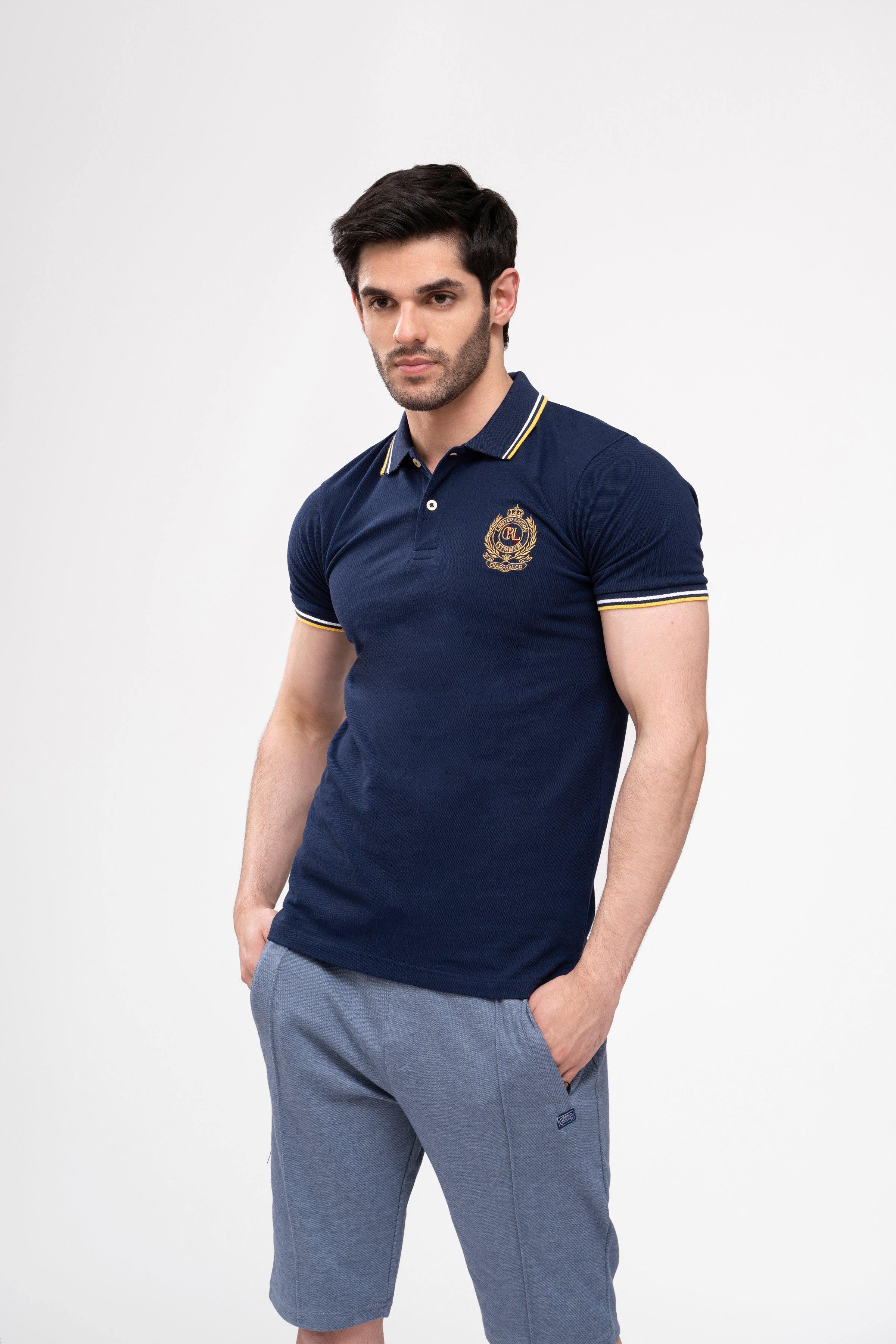 POLO SHIRT NAVY at Charcoal Clothing