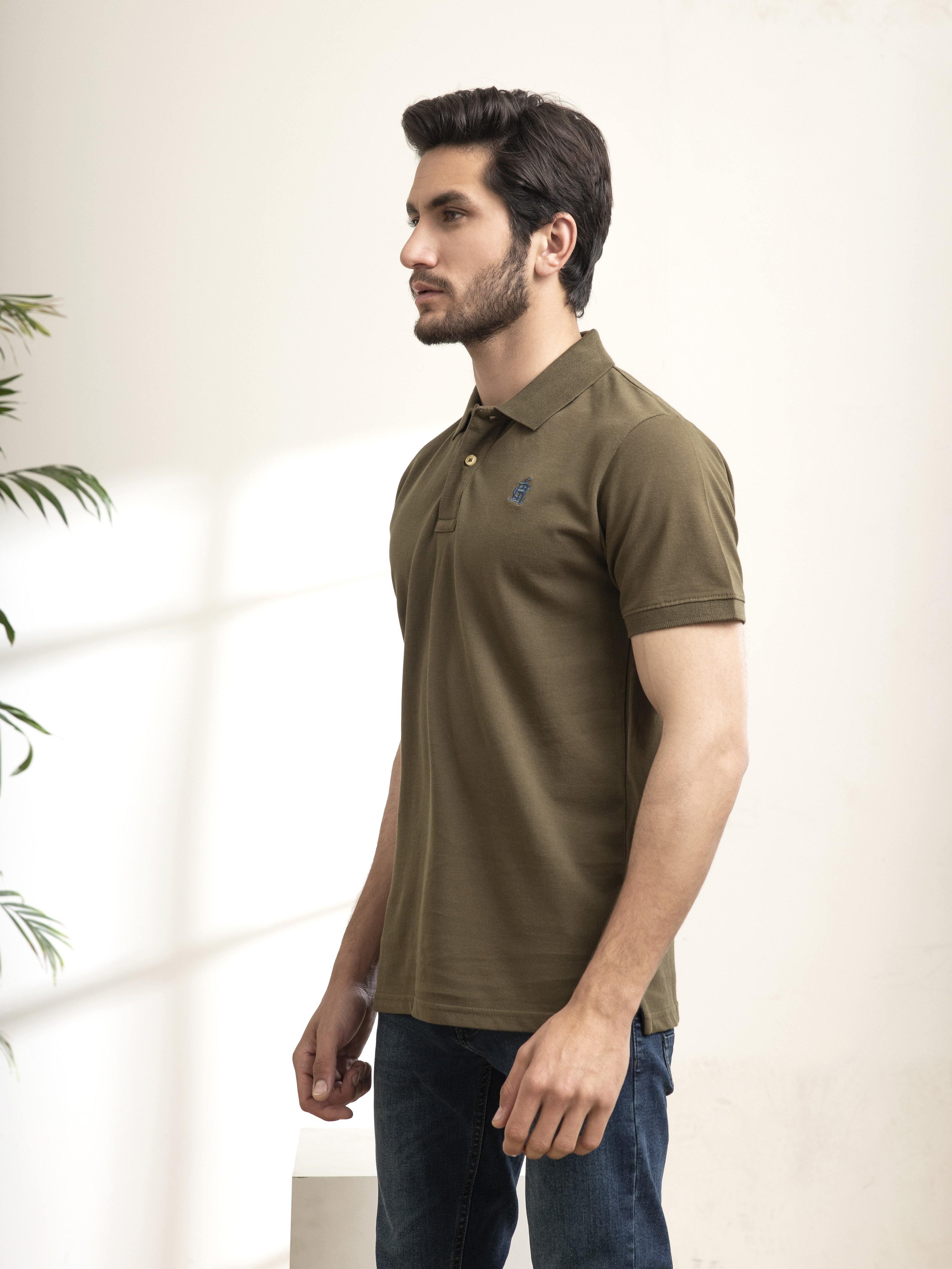 POLO SHIRT OLIVE at Charcoal Clothing