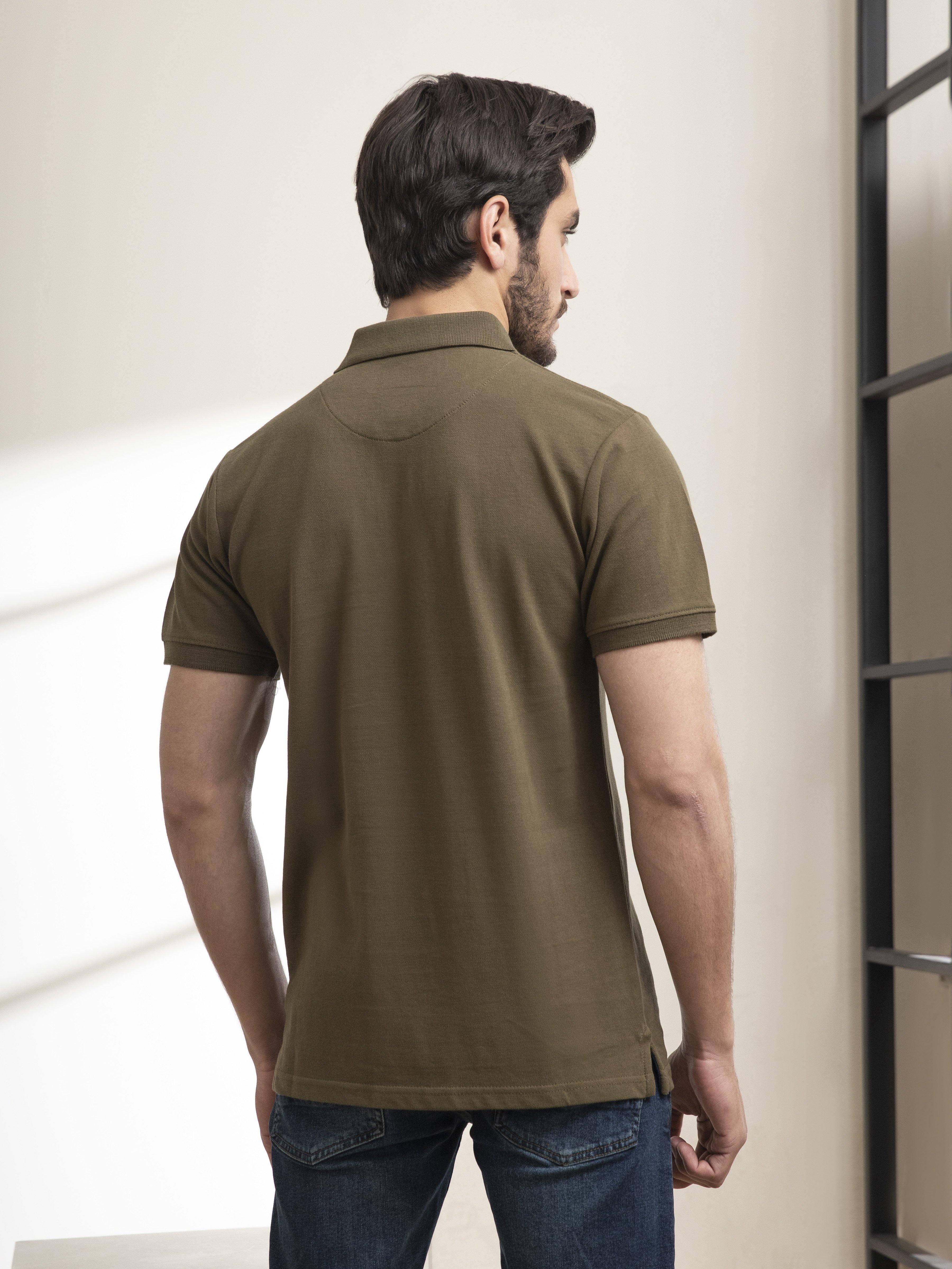 POLO SHIRT OLIVE at Charcoal Clothing