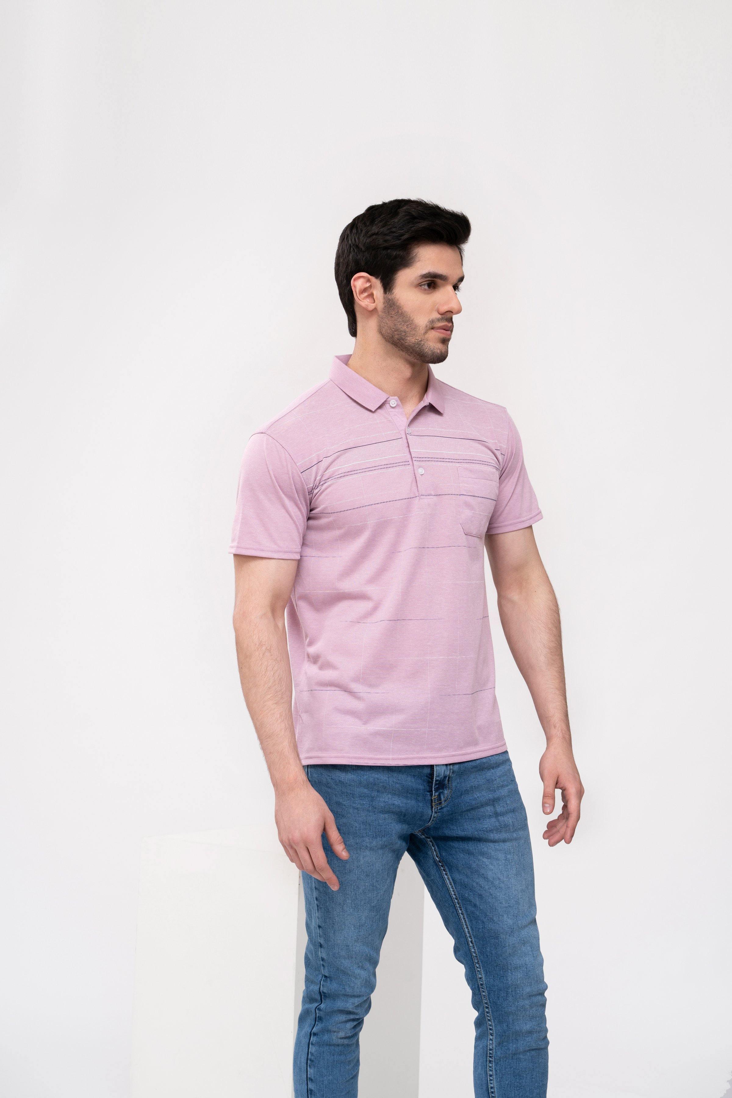 POLO SHIRT PINK at Charcoal Clothing