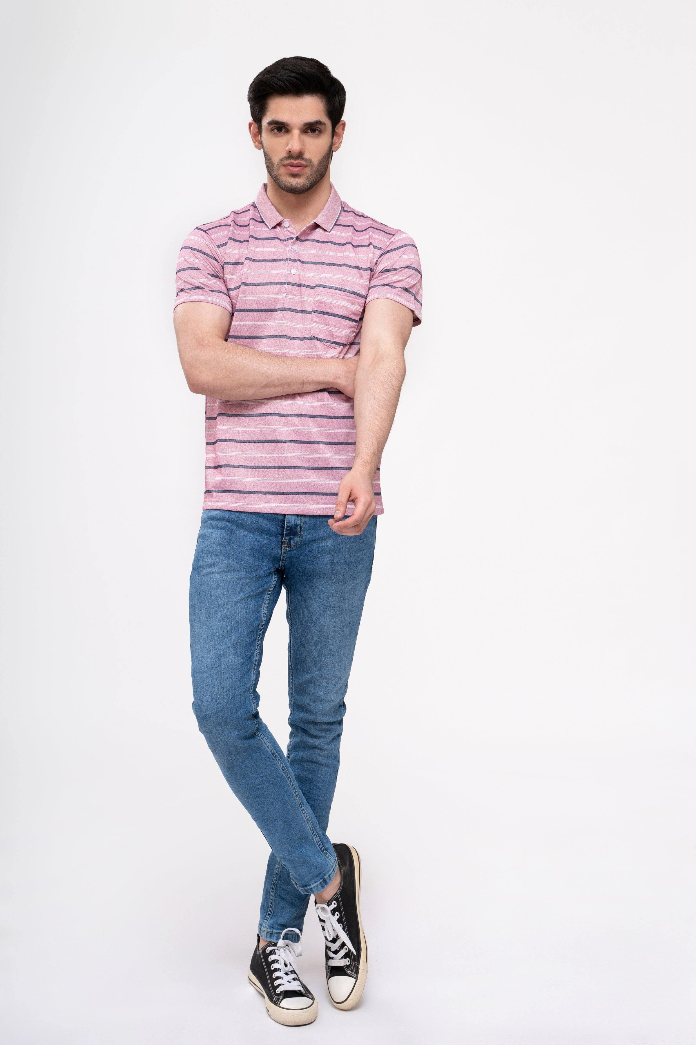 POLO SHIRT PINK at Charcoal Clothing