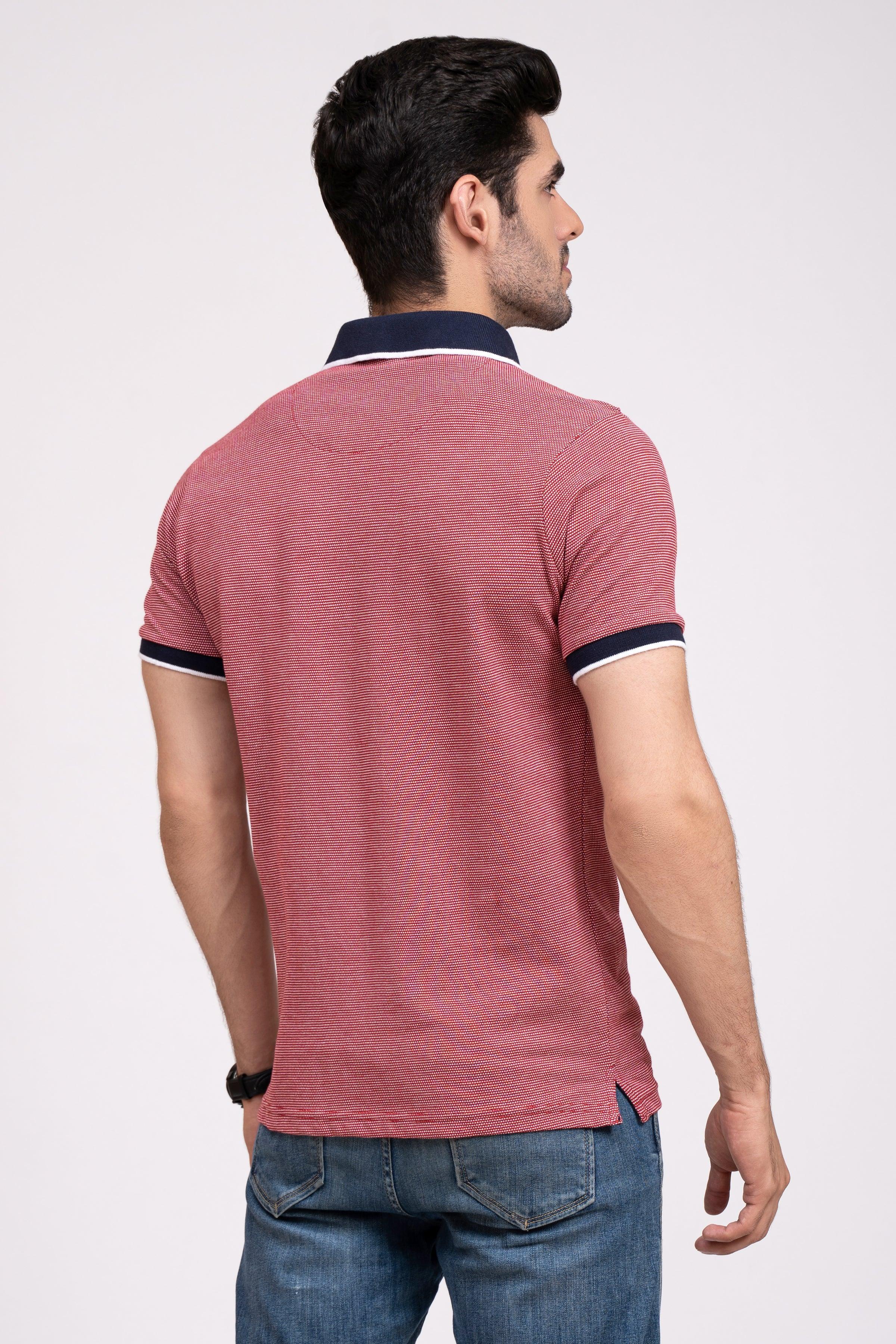 POLO SHIRT PIQUE MAROON at Charcoal Clothing