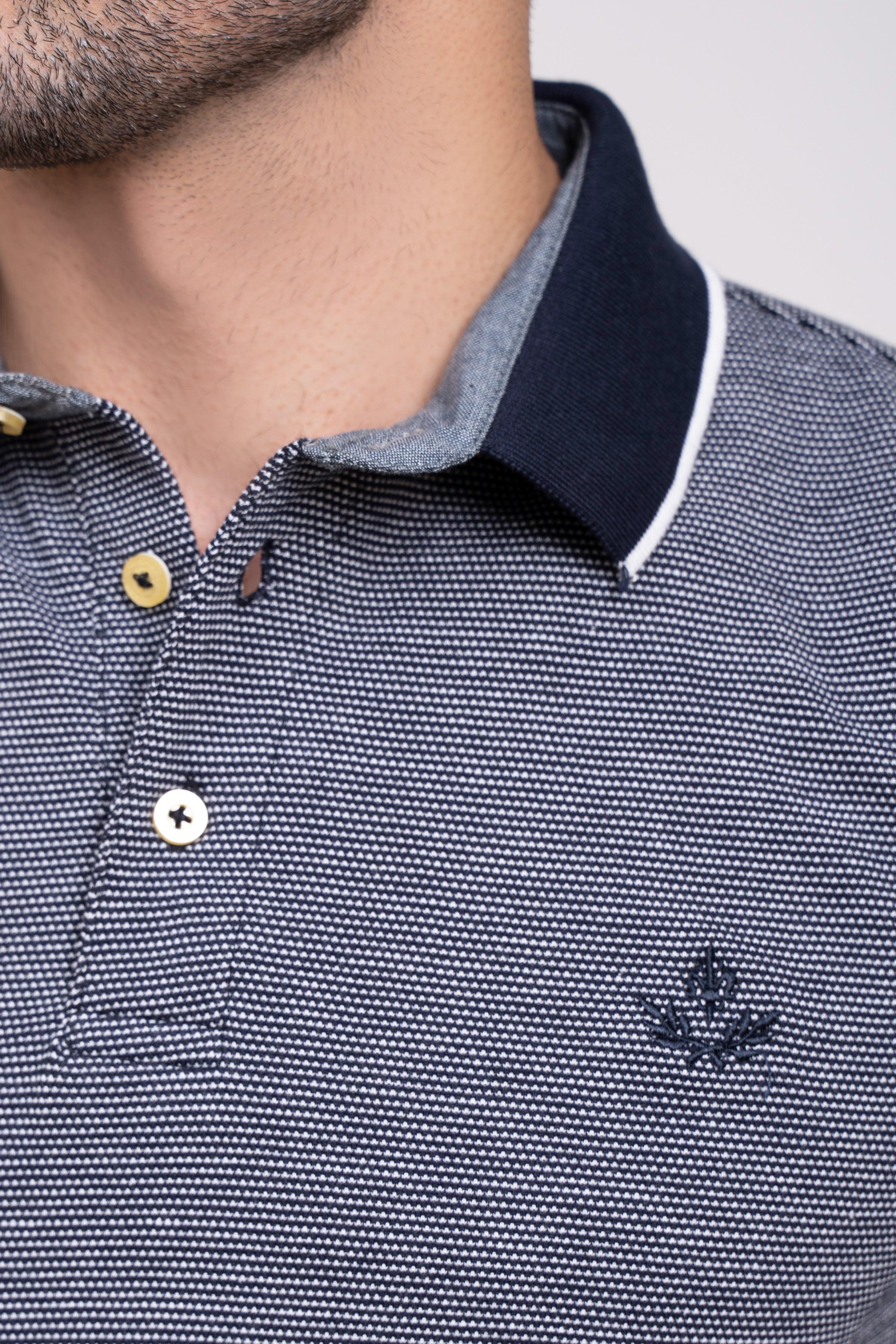 POLO SHIRT PIQUE NAVY at Charcoal Clothing