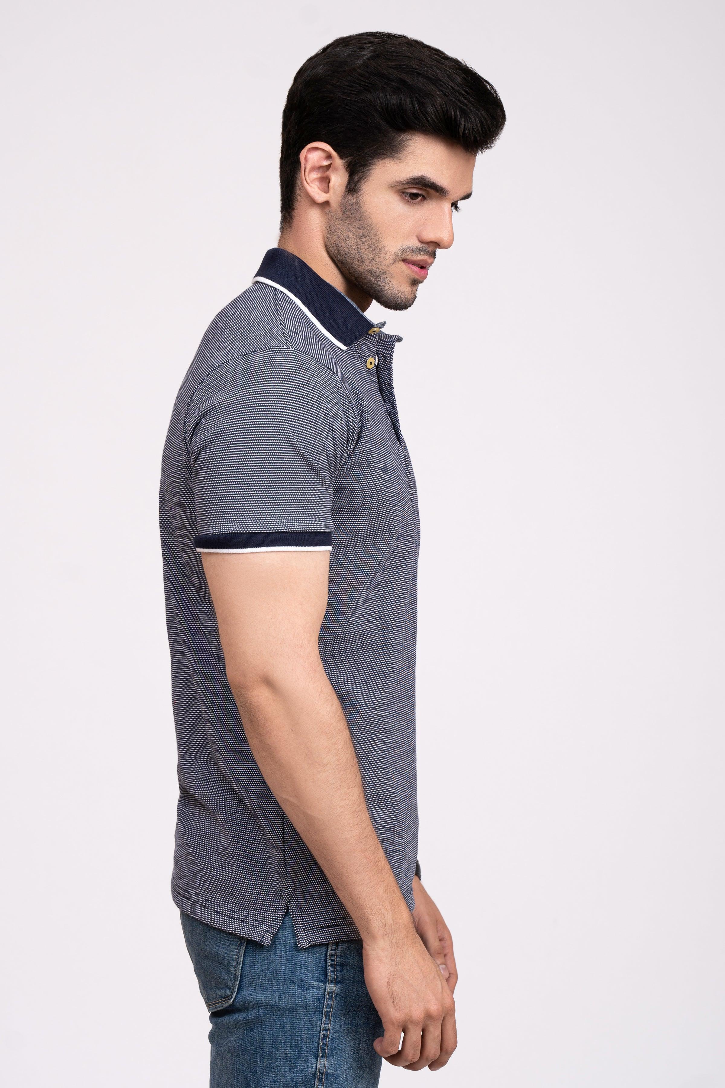 POLO SHIRT PIQUE NAVY at Charcoal Clothing
