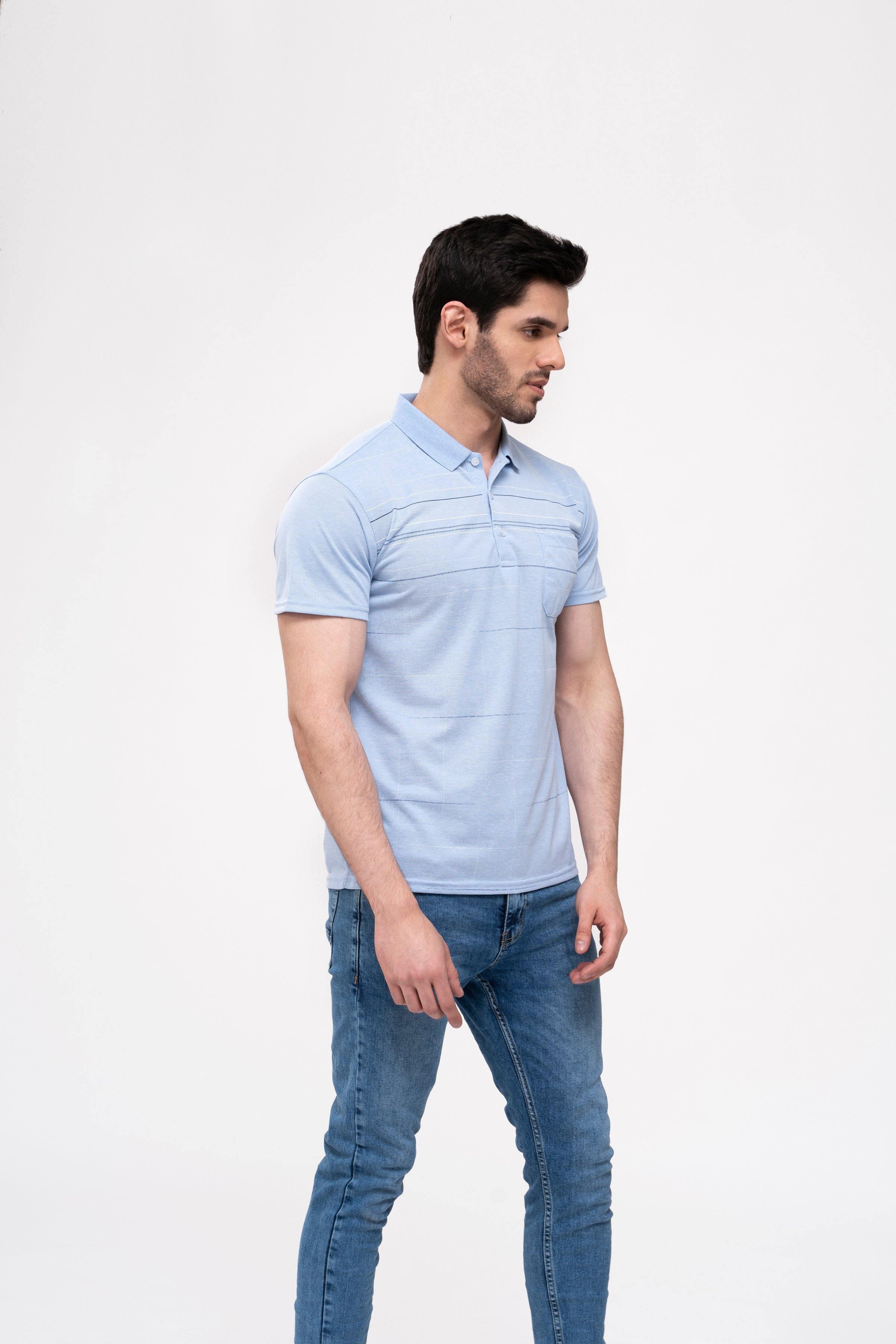 POLO SHIRT SKY BLUE at Charcoal Clothing