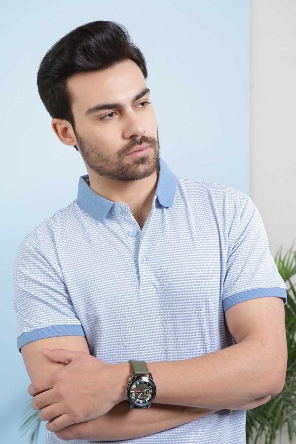 POLO SHIRT SKY WHITE at Charcoal Clothing