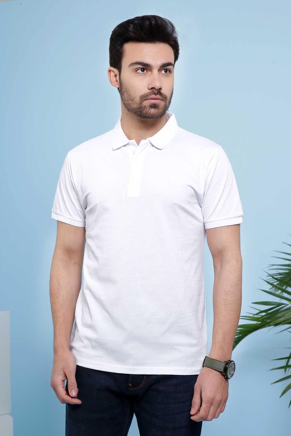 POLO SHIRT WHITE at Charcoal Clothing