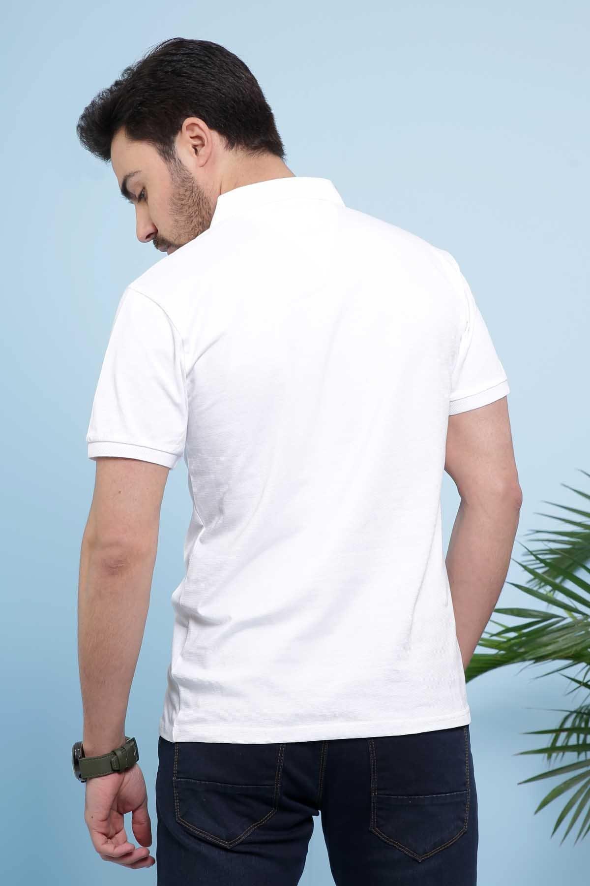 POLO SHIRT WHITE at Charcoal Clothing