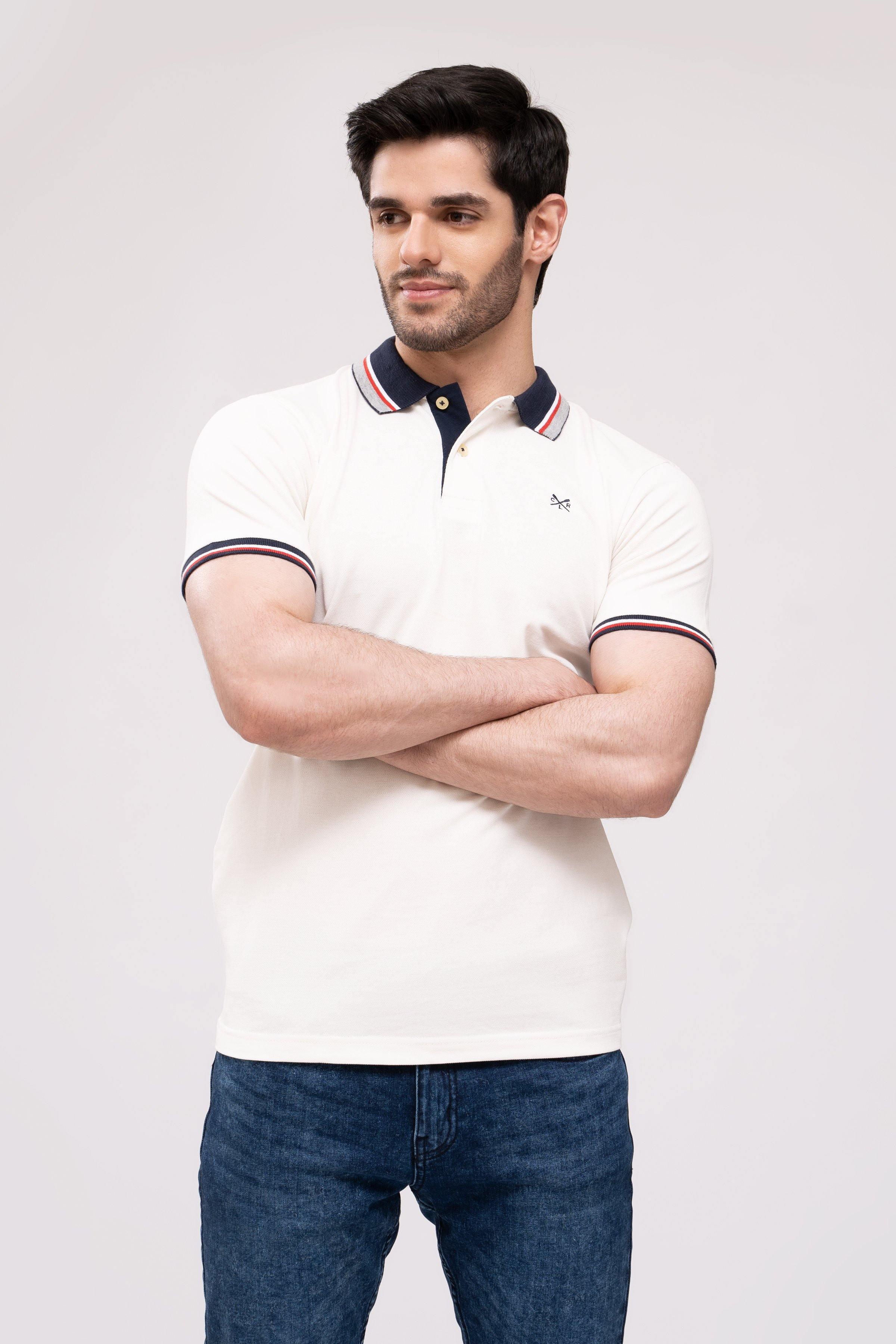 POLO SHIRT WHITE at Charcoal Clothing