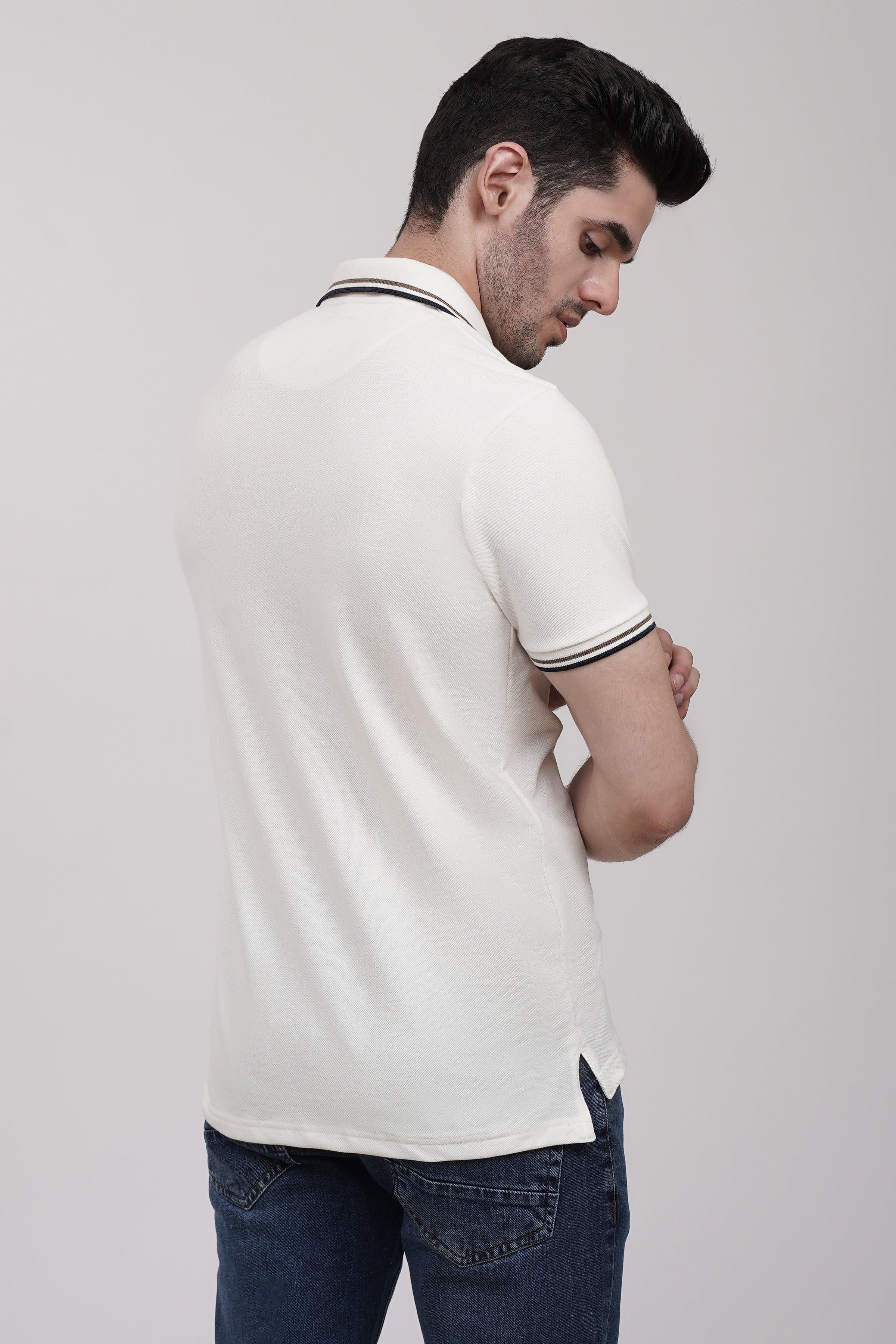POLO SHIRT WHITE at Charcoal Clothing