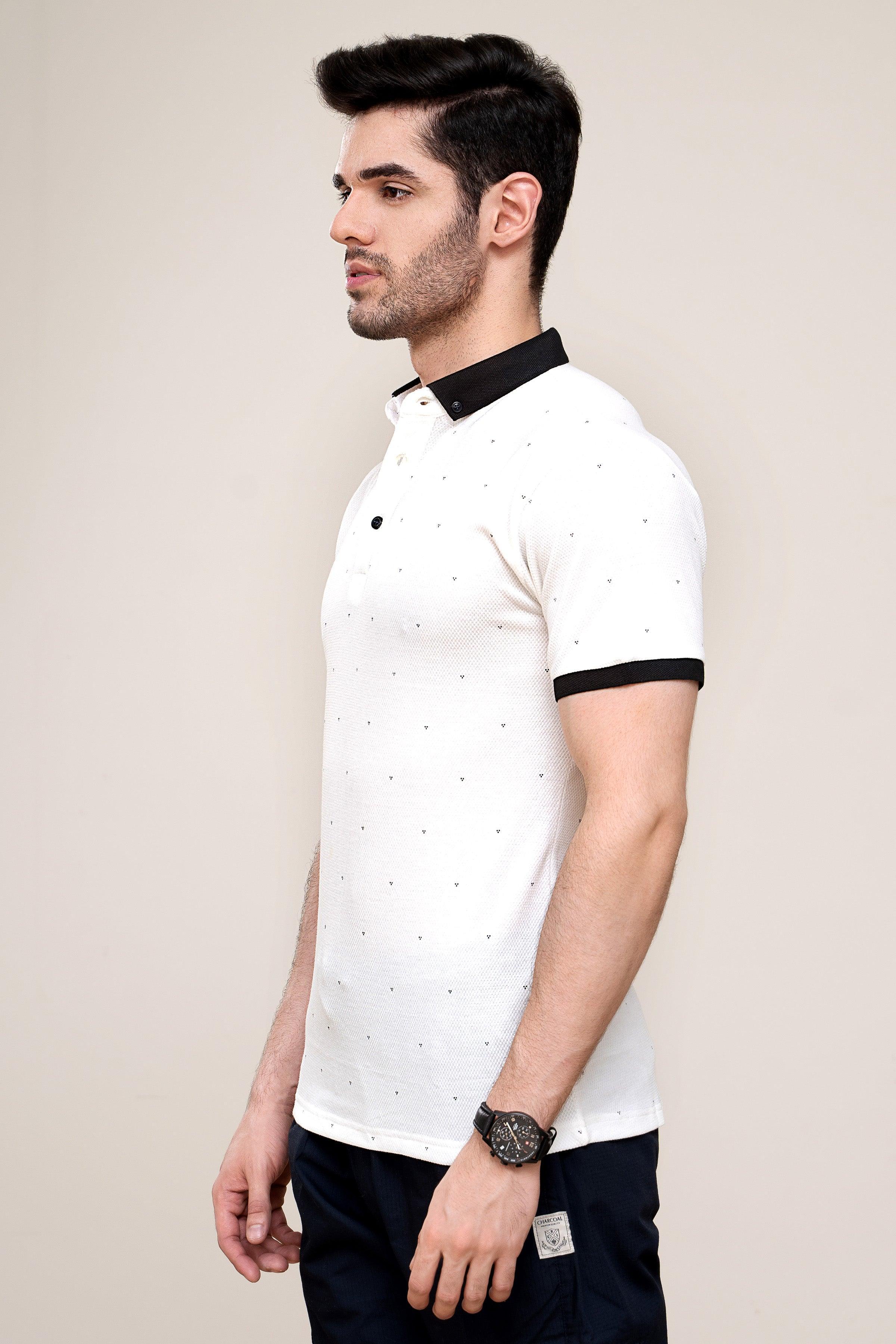 POLO SHIRT WHITE at Charcoal Clothing