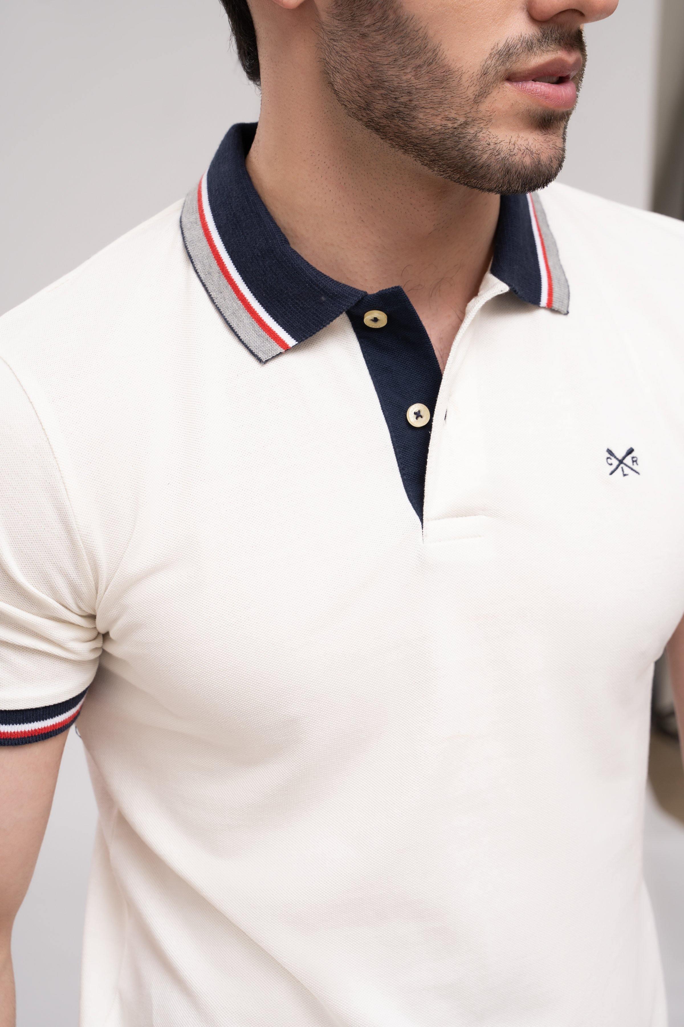 POLO SHIRT WHITE at Charcoal Clothing