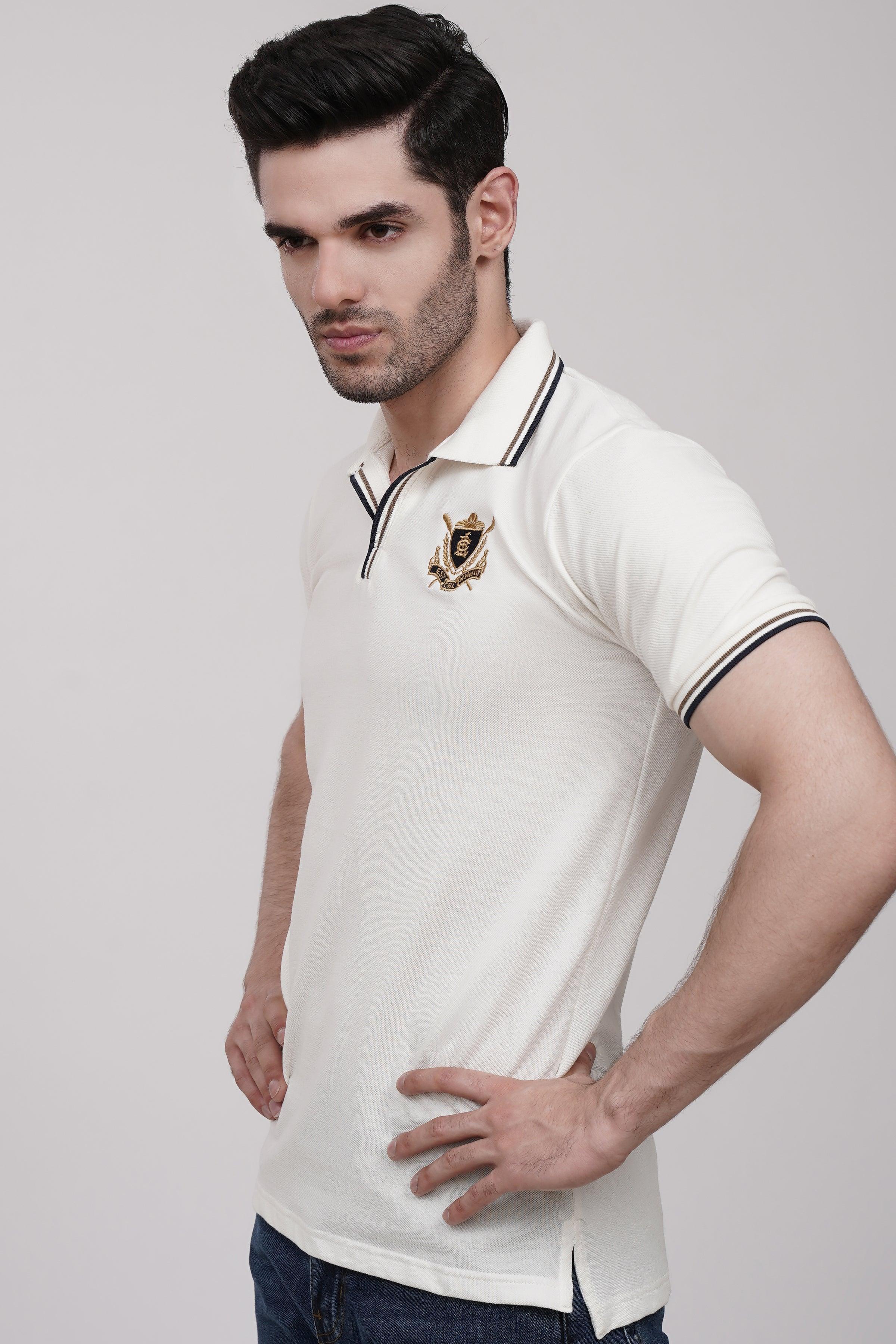 POLO SHIRT WHITE at Charcoal Clothing