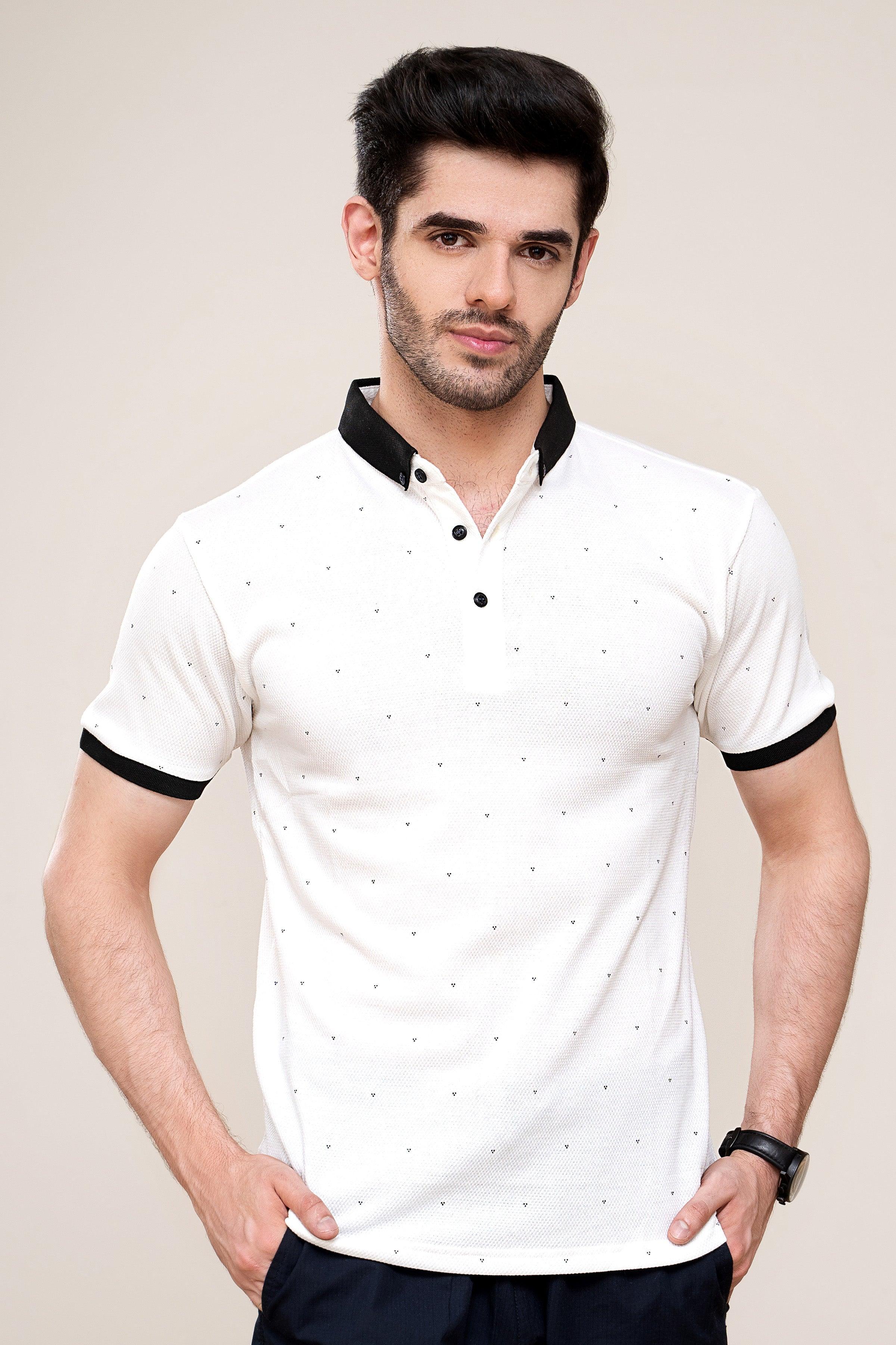 POLO SHIRT WHITE at Charcoal Clothing