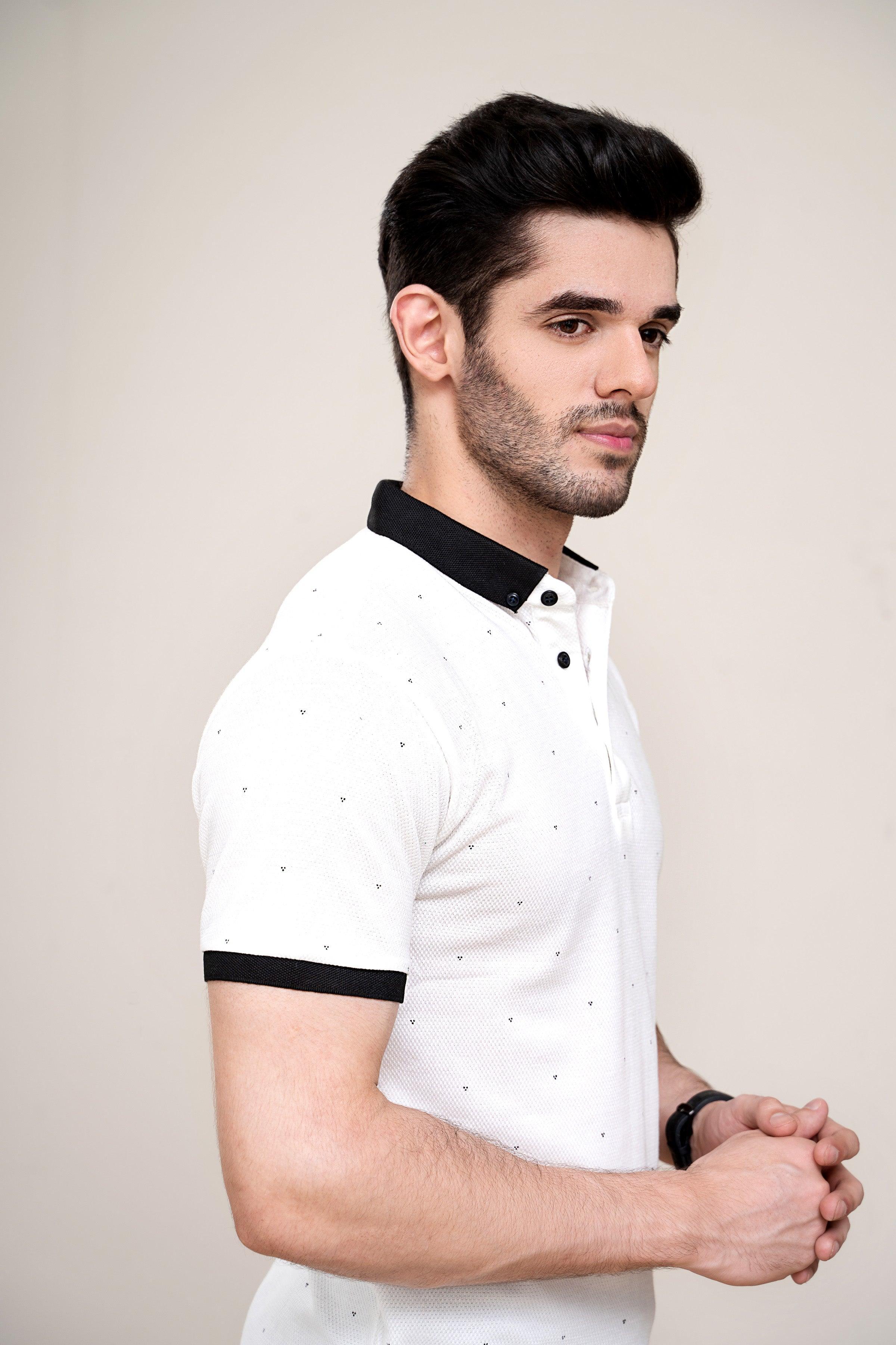 POLO SHIRT WHITE at Charcoal Clothing