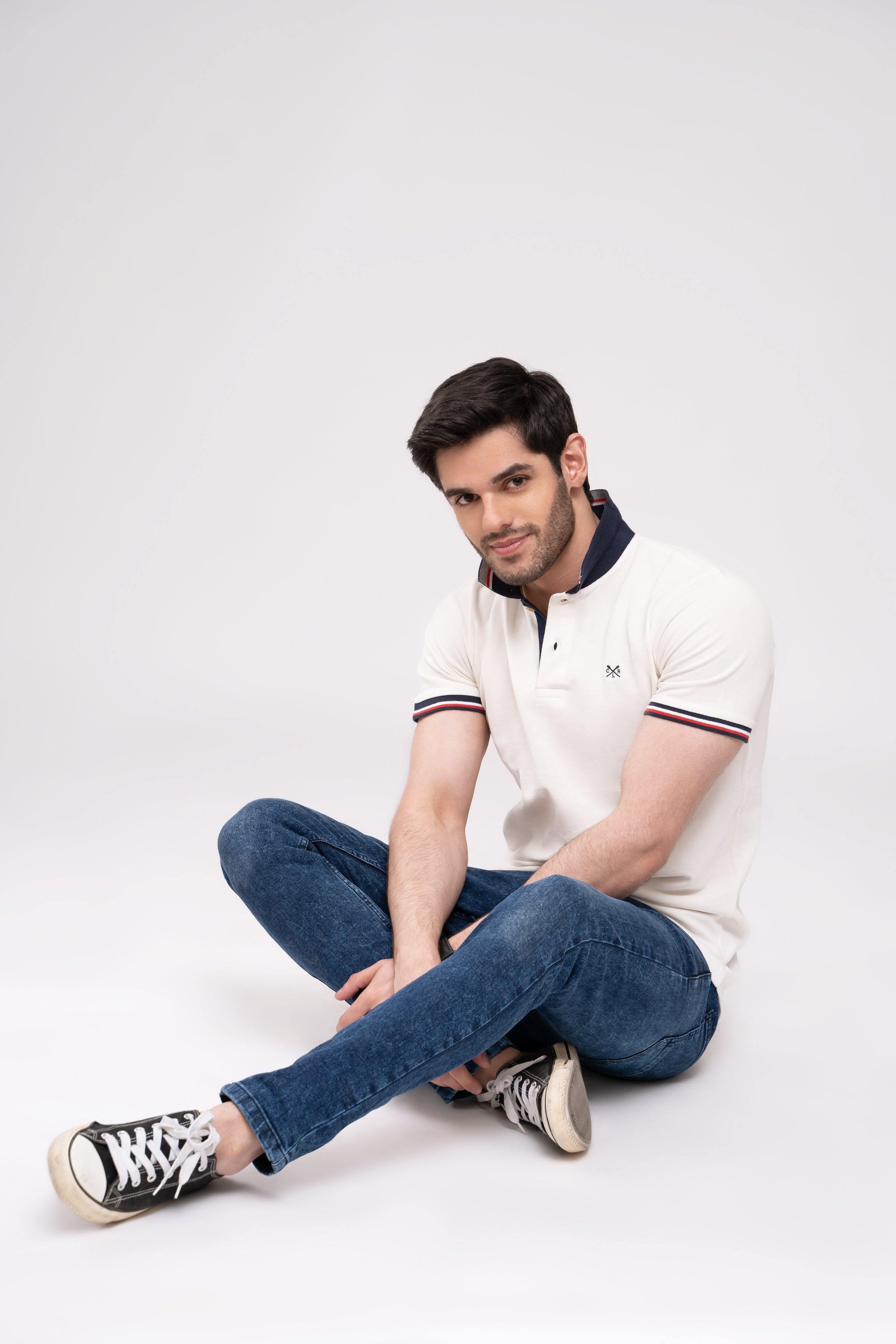 POLO SHIRT WHITE at Charcoal Clothing