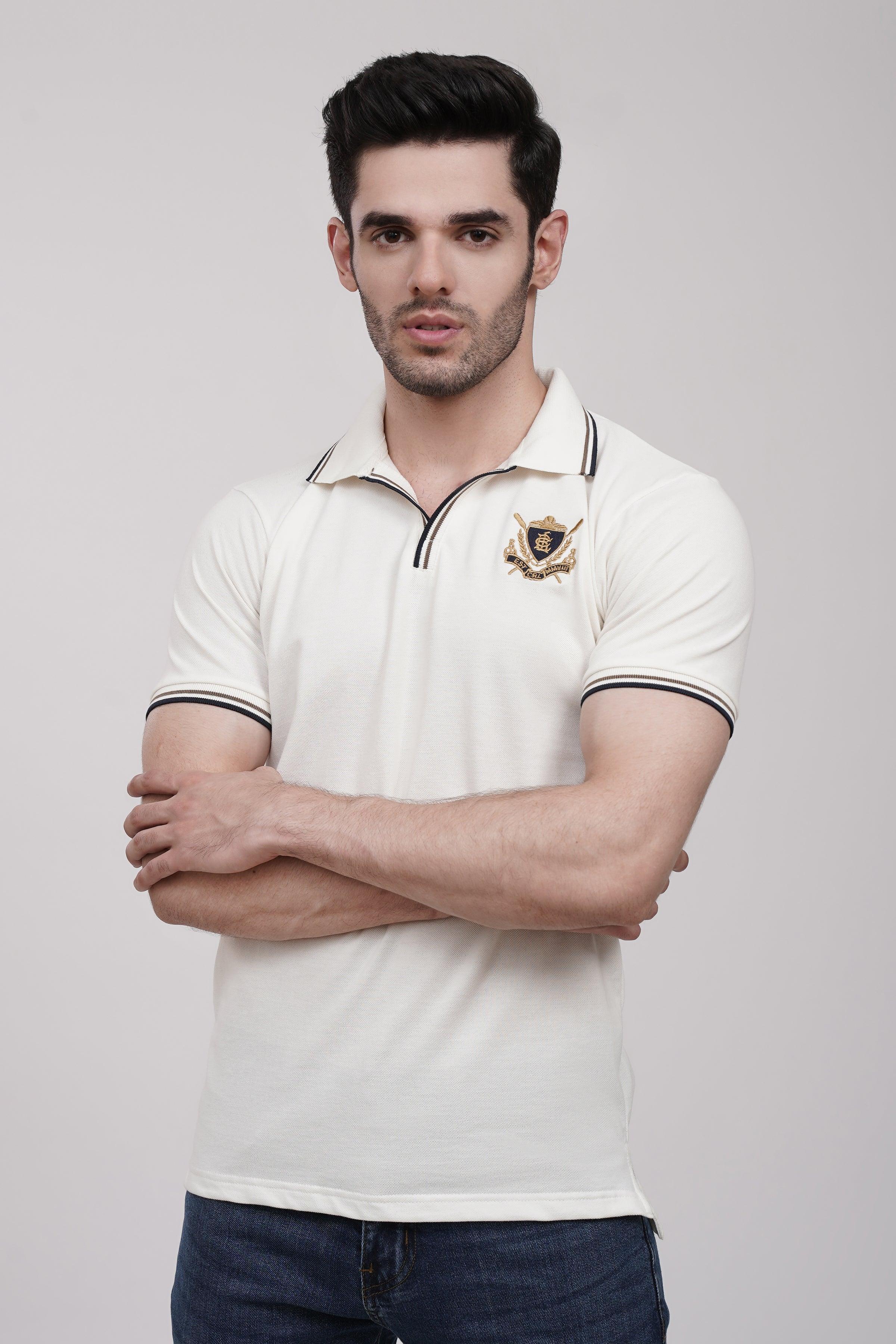 POLO SHIRT WHITE at Charcoal Clothing